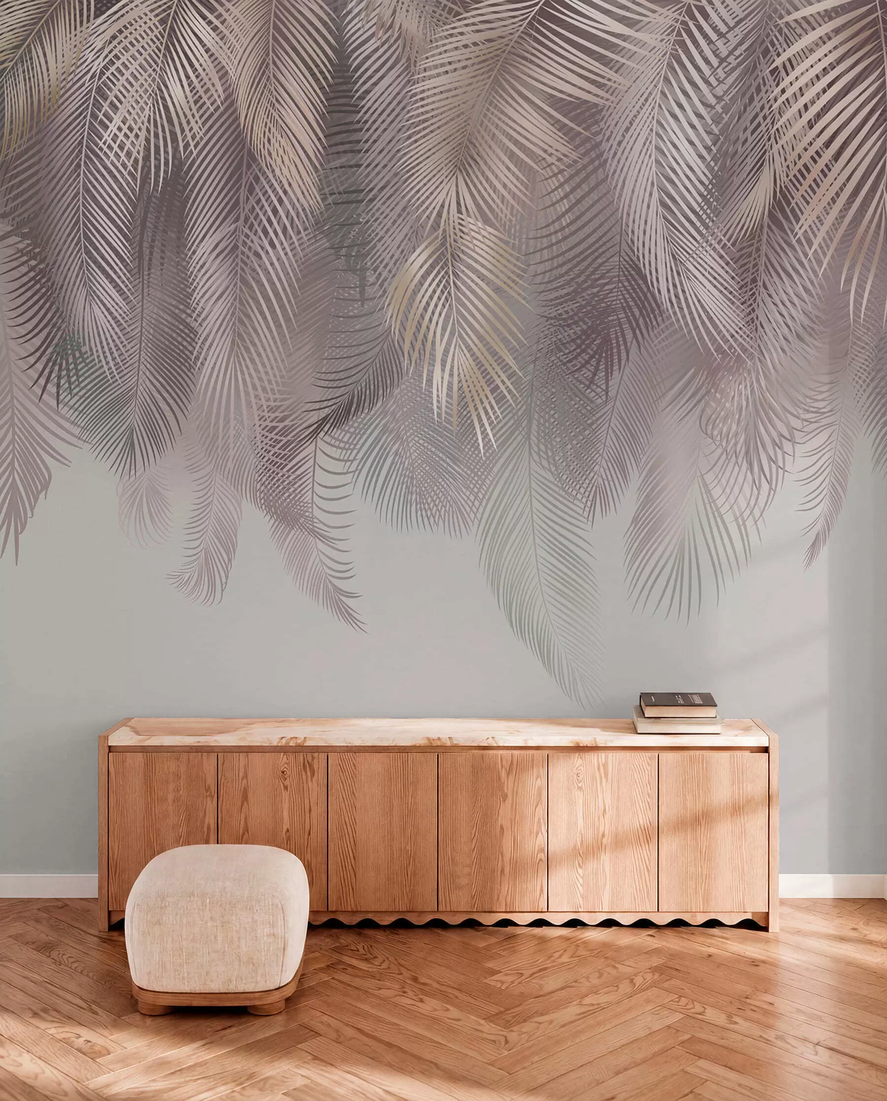 wall murals Ружичасти палмини листови u94375