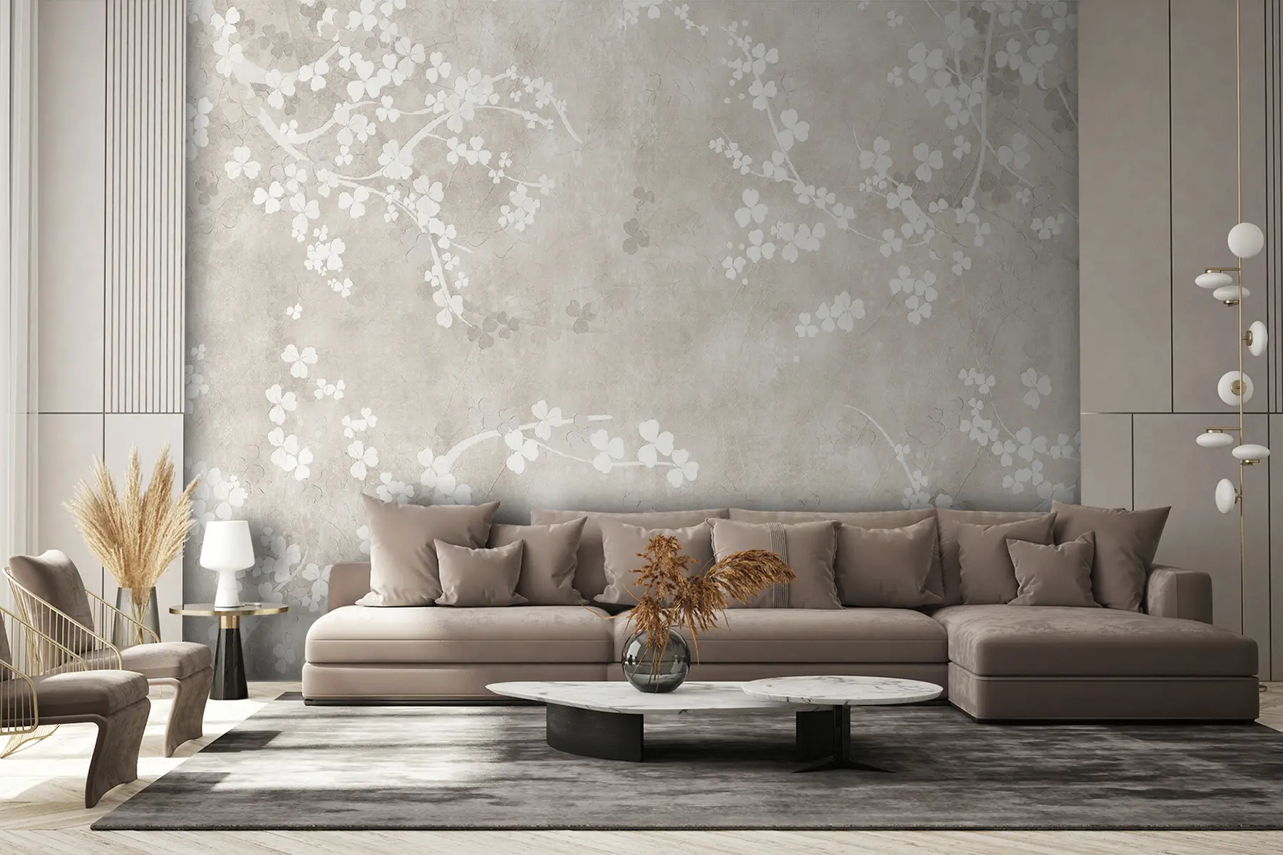wall murals Бели крхки гранчице и цвеће u94458