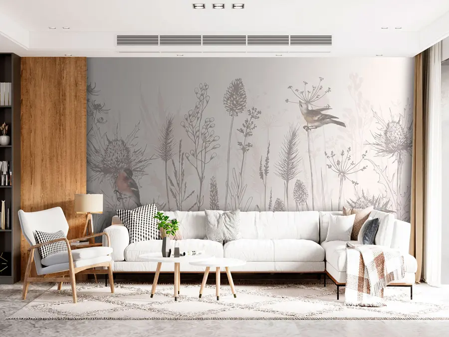wall murals Мале птице на травњаку u94459