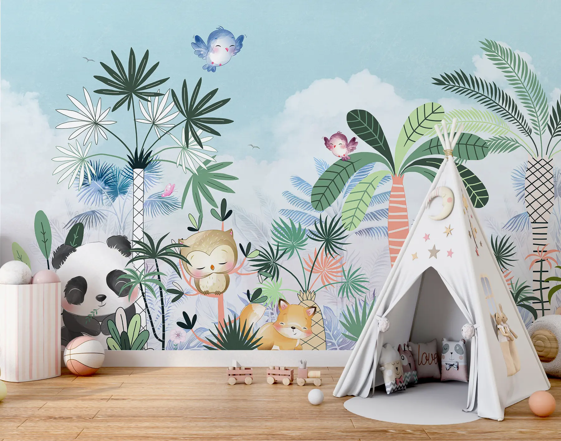 wall murals Слатке животиње у шуми u95035