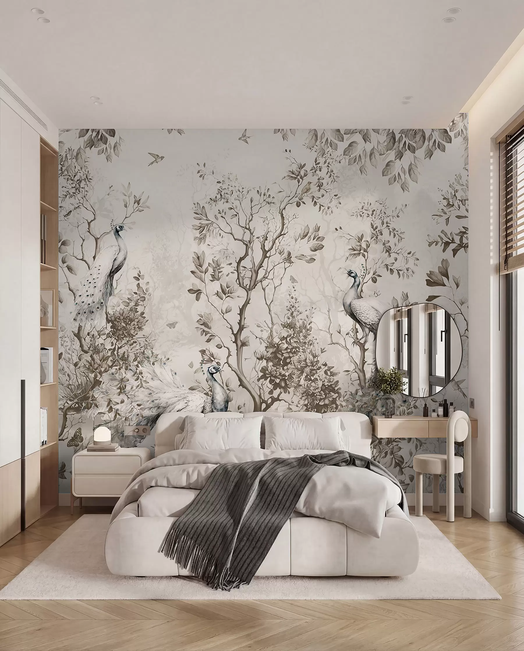 wall murals Башта са крхким птицама, пауновима u94850