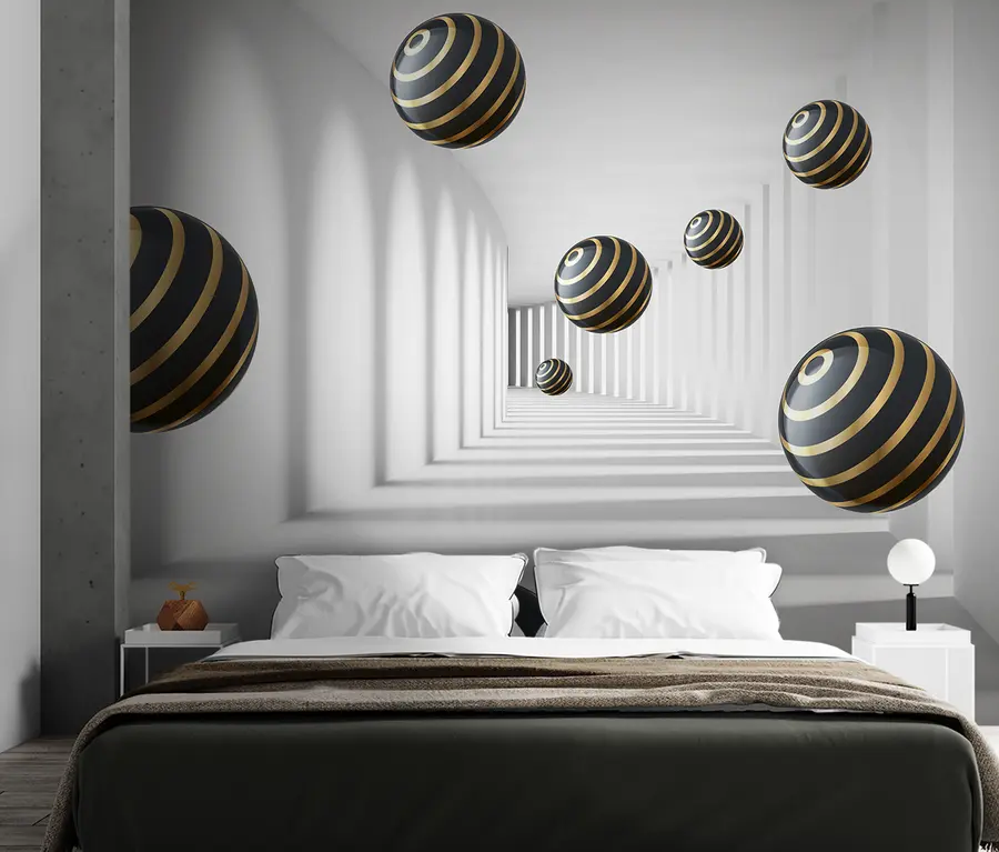wall murals 3д апстрактни тунел са лоптама u95356