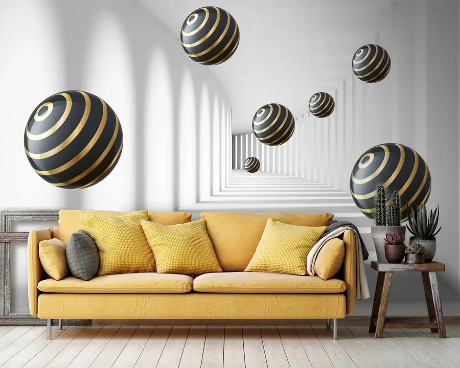 wall murals 3д апстрактни тунел са лоптама u95356