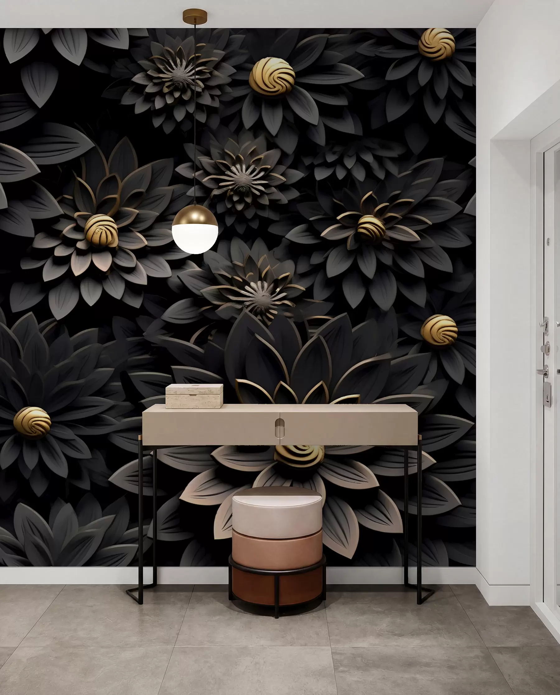 wall murals Vrt crnih latica u95249