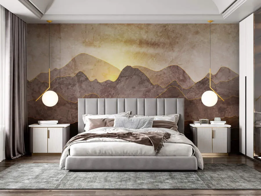 wall murals Пејзаж са планинским врховима u94314