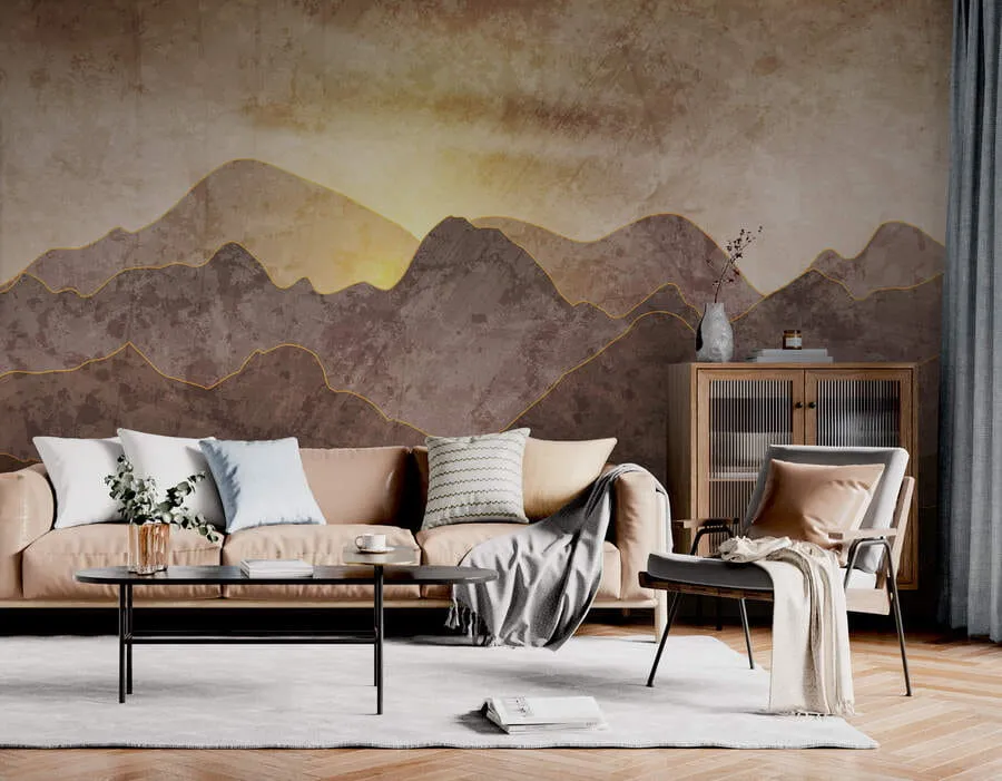 wall murals Пејзаж са планинским врховима u94314