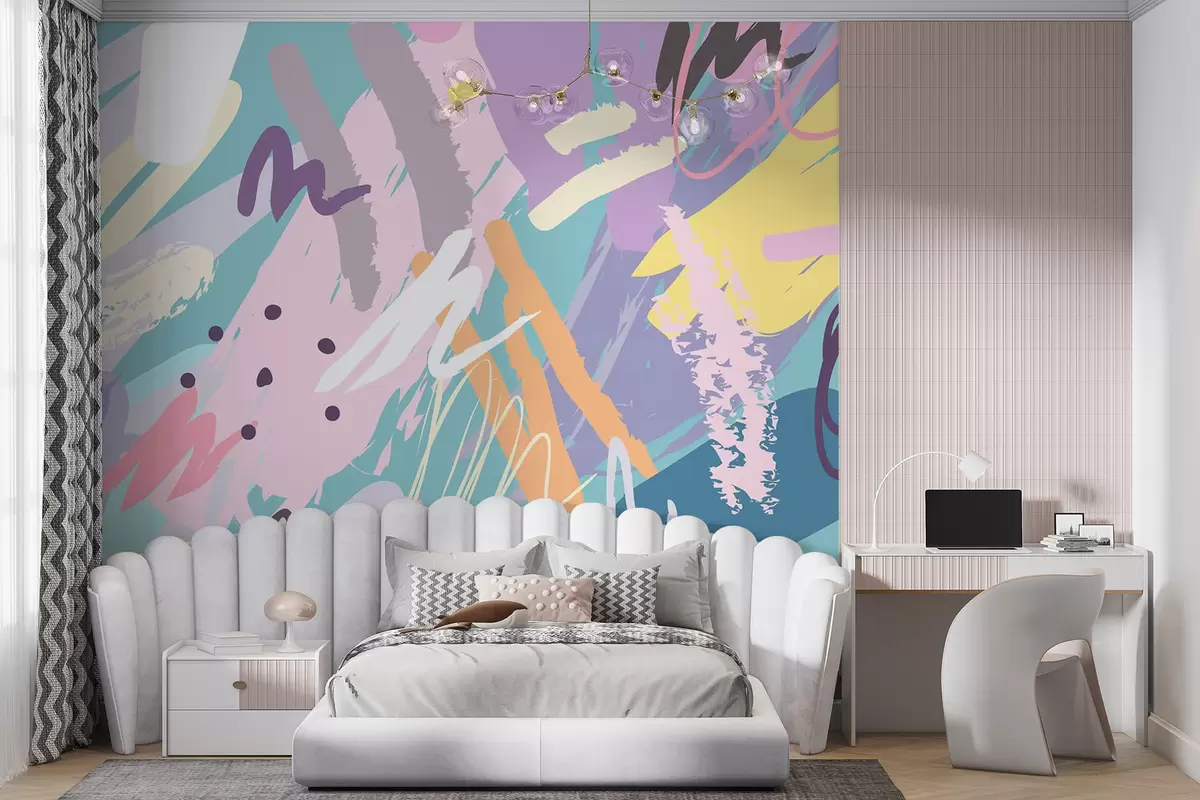 wall murals Шарени потези апстрактни стил u95237
