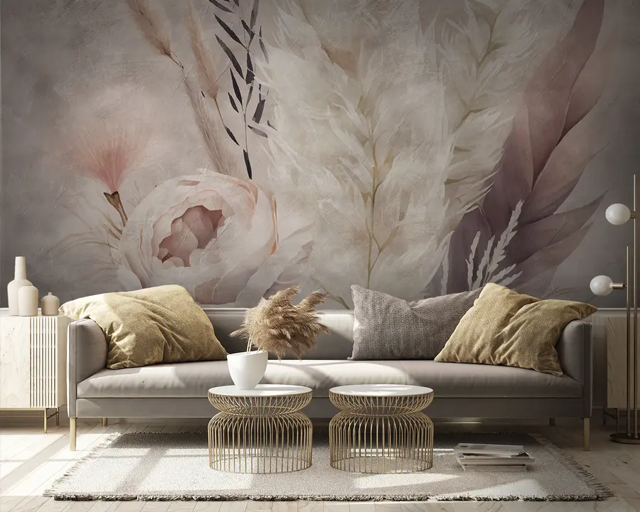 wall murals Састав перја и цвећа u95403