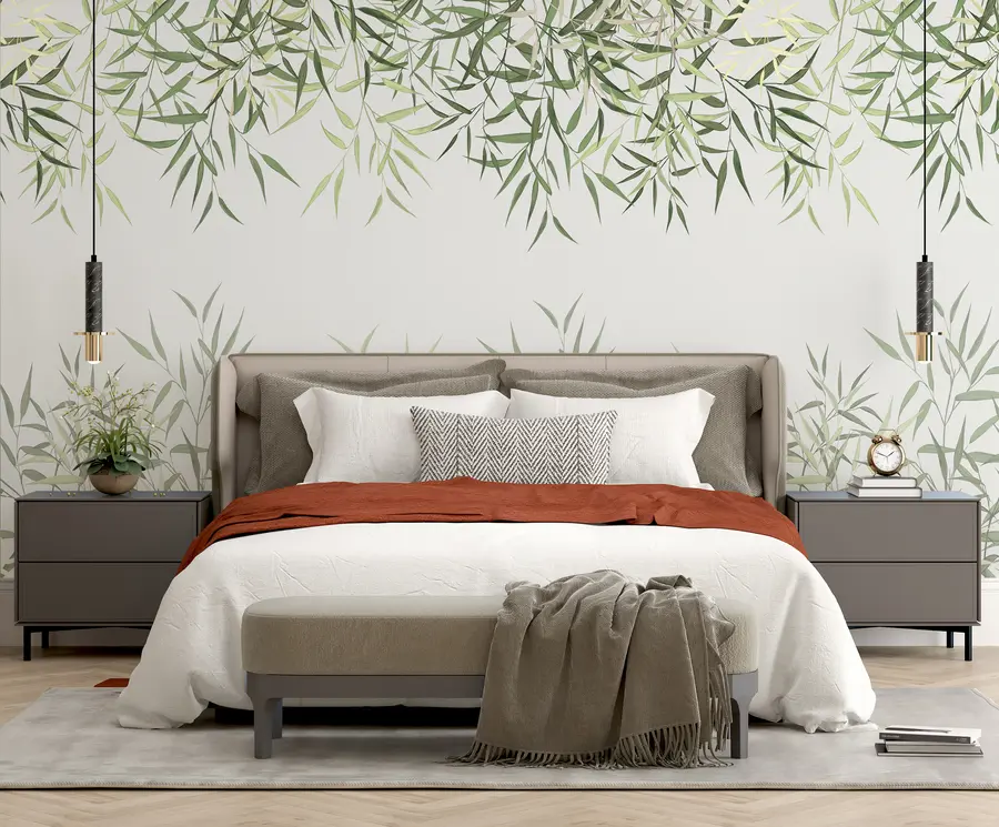 wall murals листови бамбуса од трске u95355