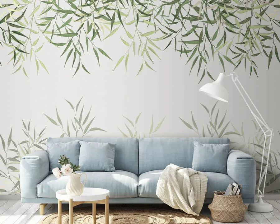 wall murals листови бамбуса од трске u95355