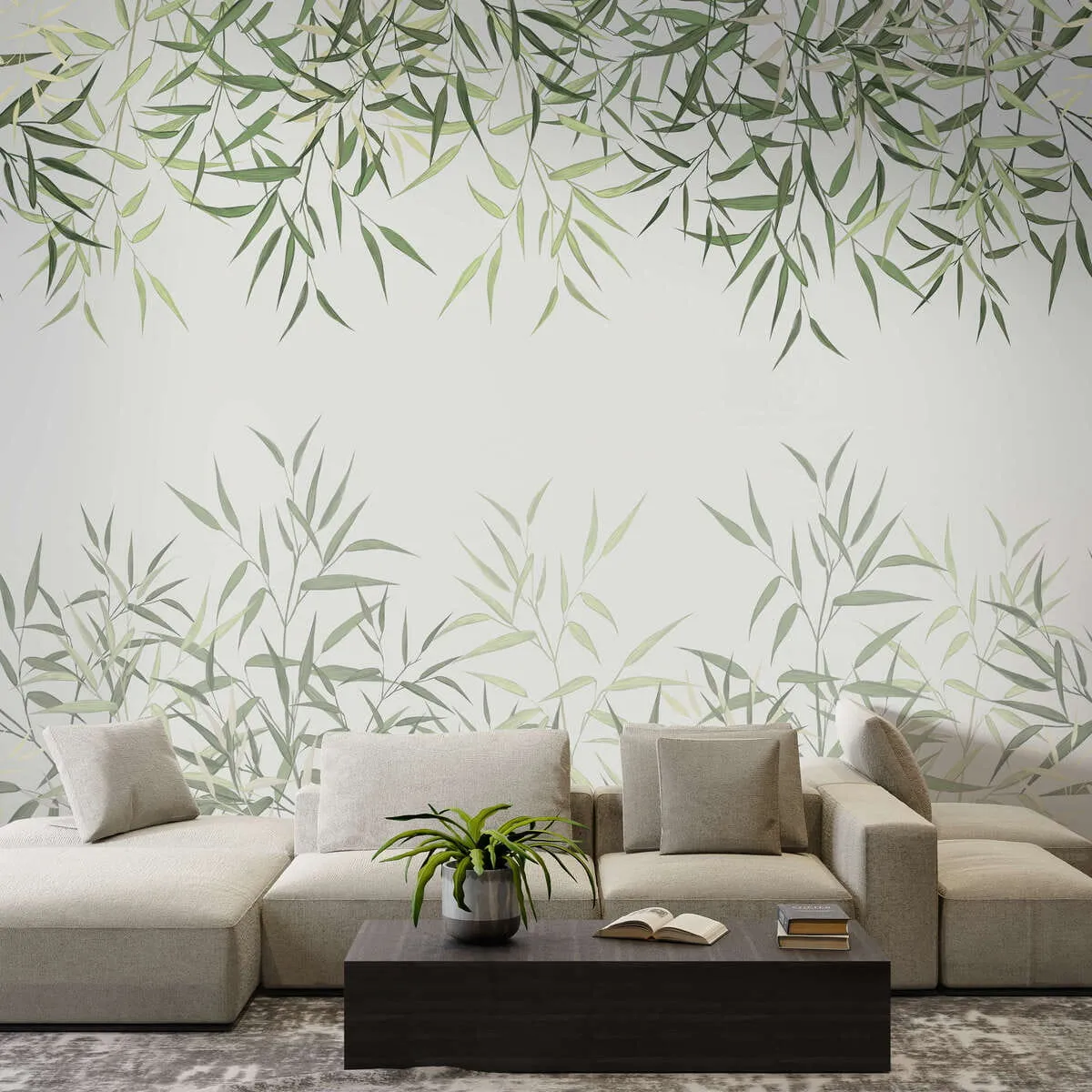 wall murals листови бамбуса од трске u95355
