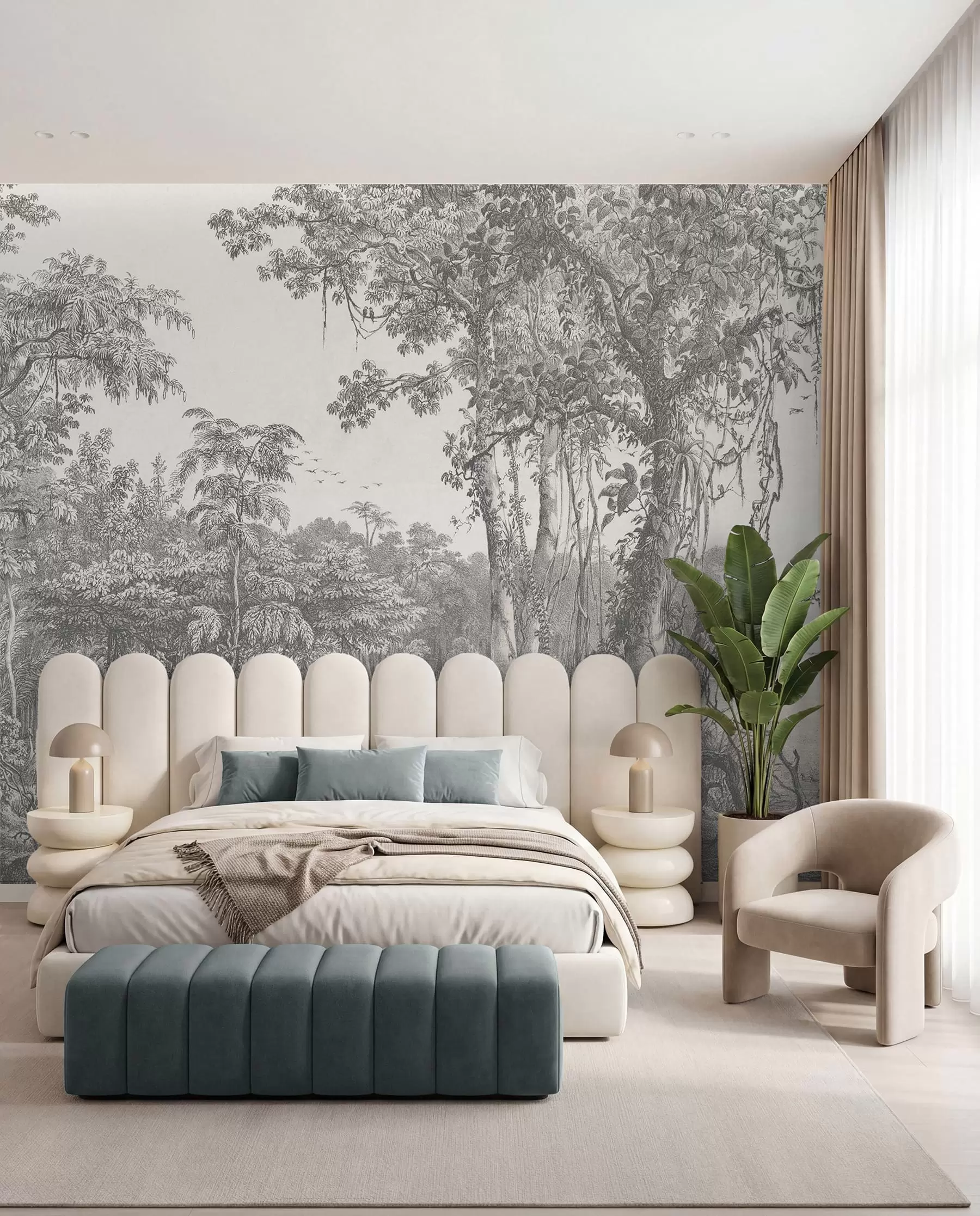 wall murals Шумски пејзаж са винтаге стилом u95795