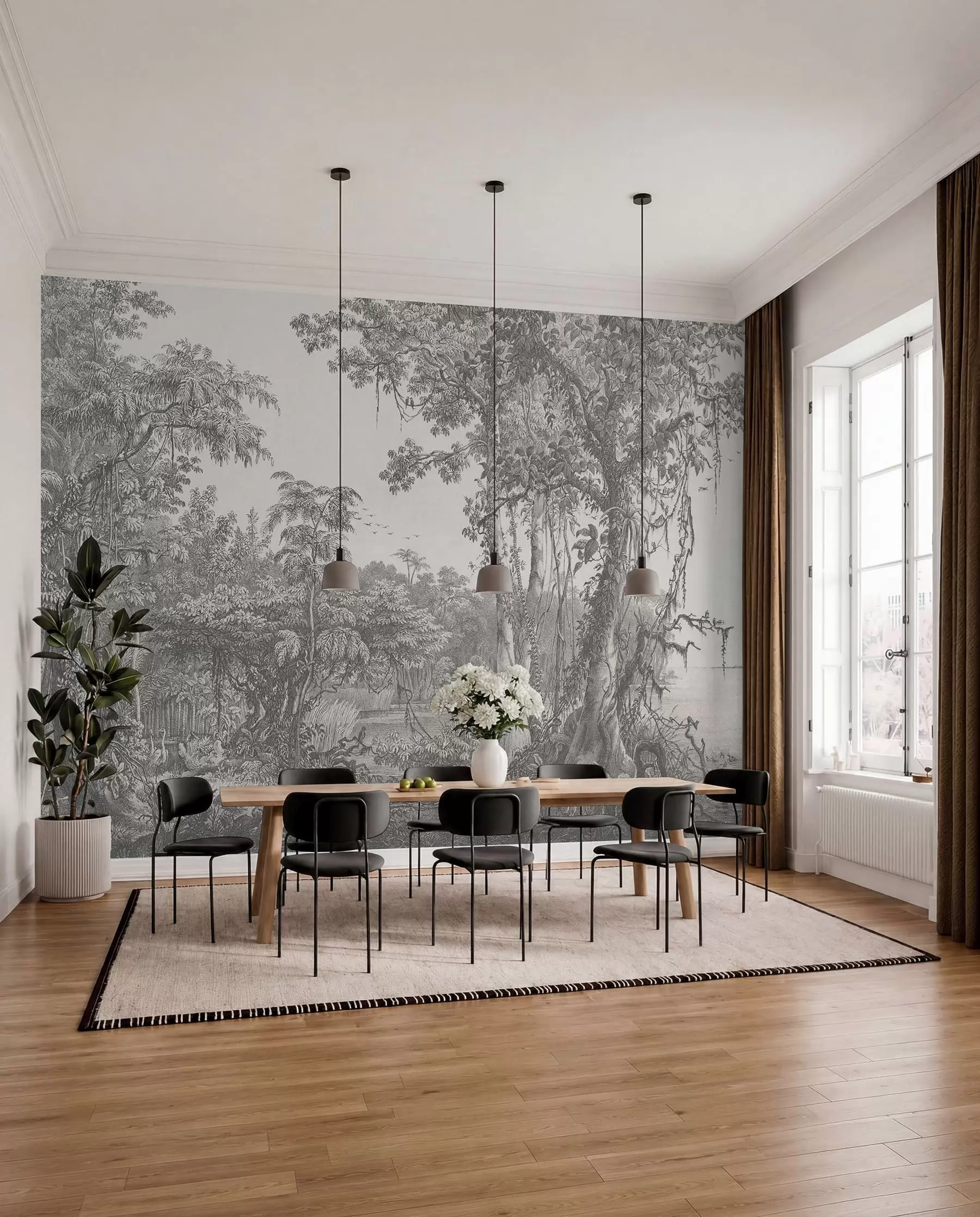 wall murals Шумски пејзаж са винтаге стилом u95795