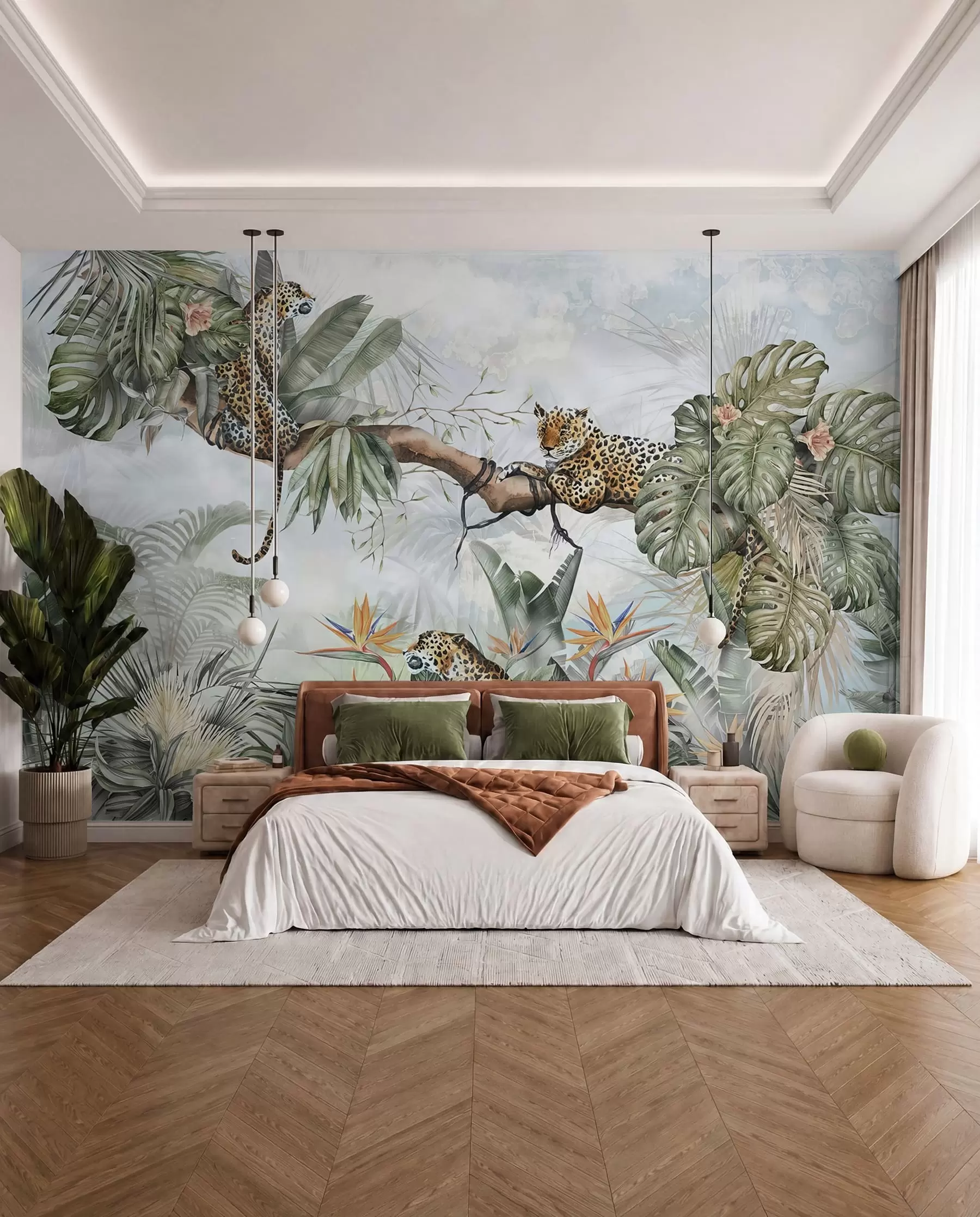 wall murals Тигрови у тропима u95709