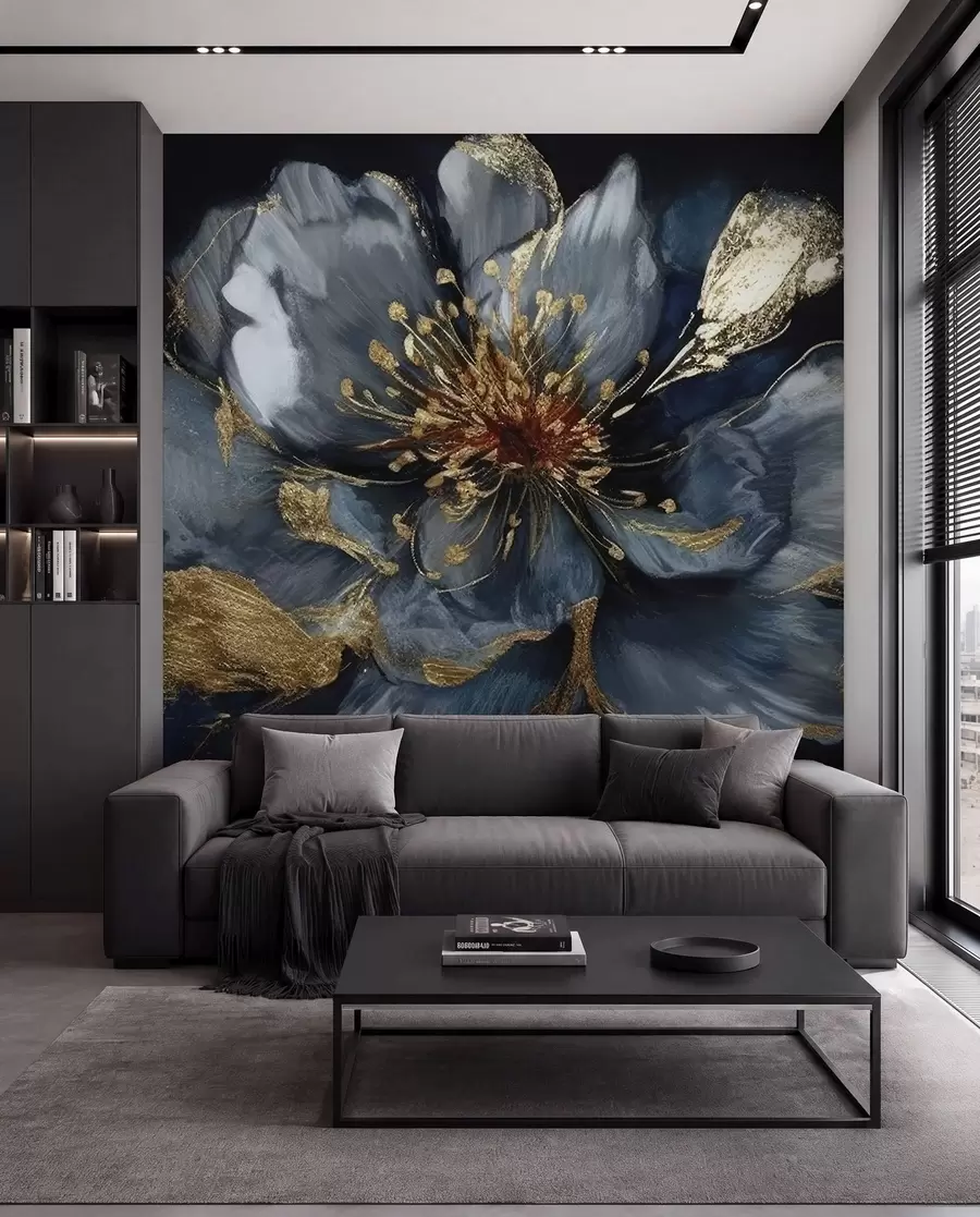 wall murals Велики плави цвет са венама u95657