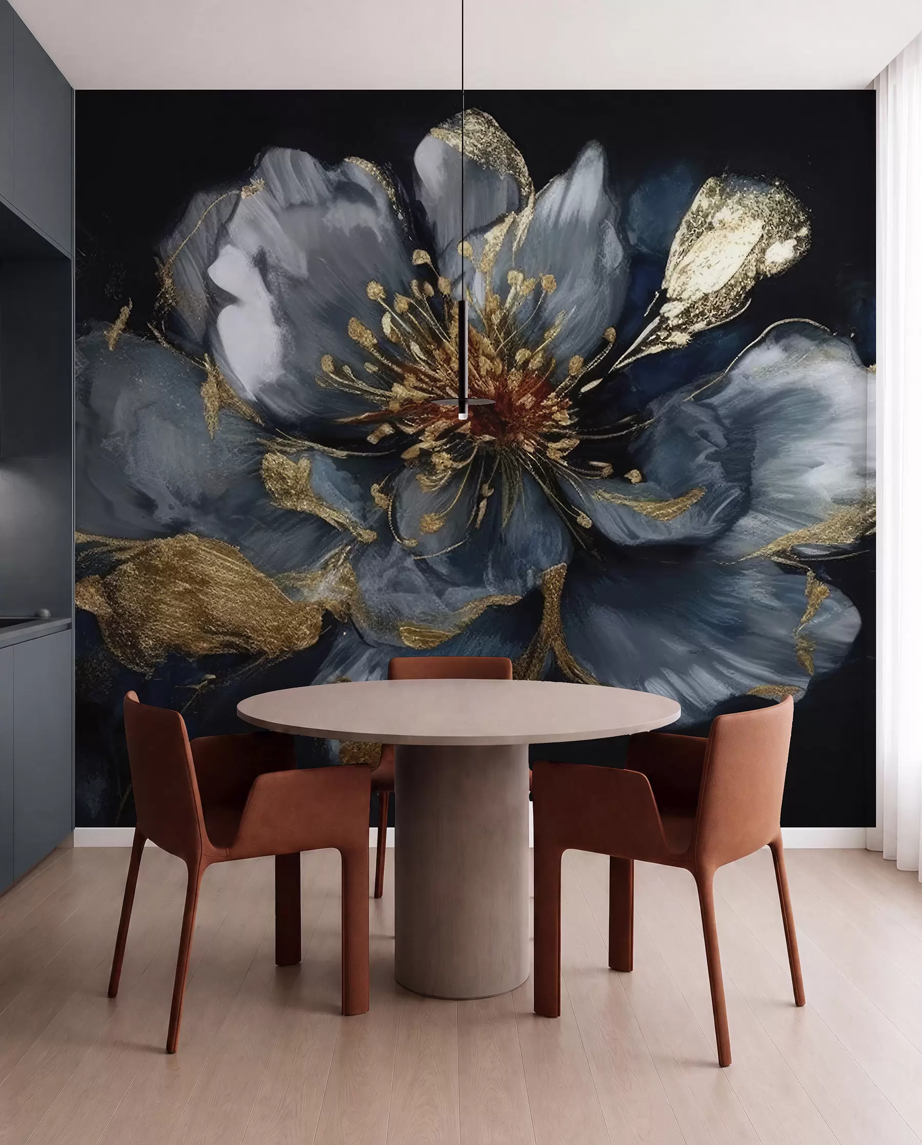 wall murals Велики плави цвет са венама u95657