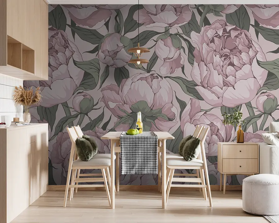 wall murals Цветање божура у пастелним бојама u95849