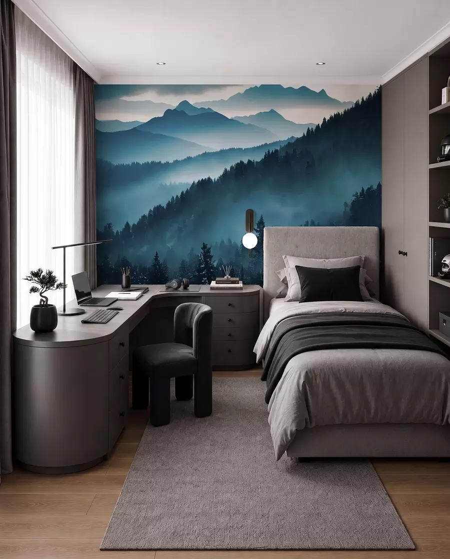 wall murals Планински пејзаж Блуе Ворлд u96041