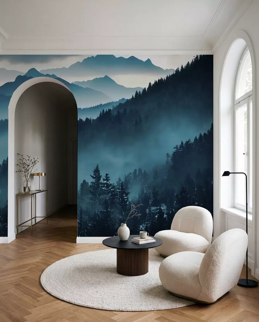 wall murals Планински пејзаж Блуе Ворлд u96041