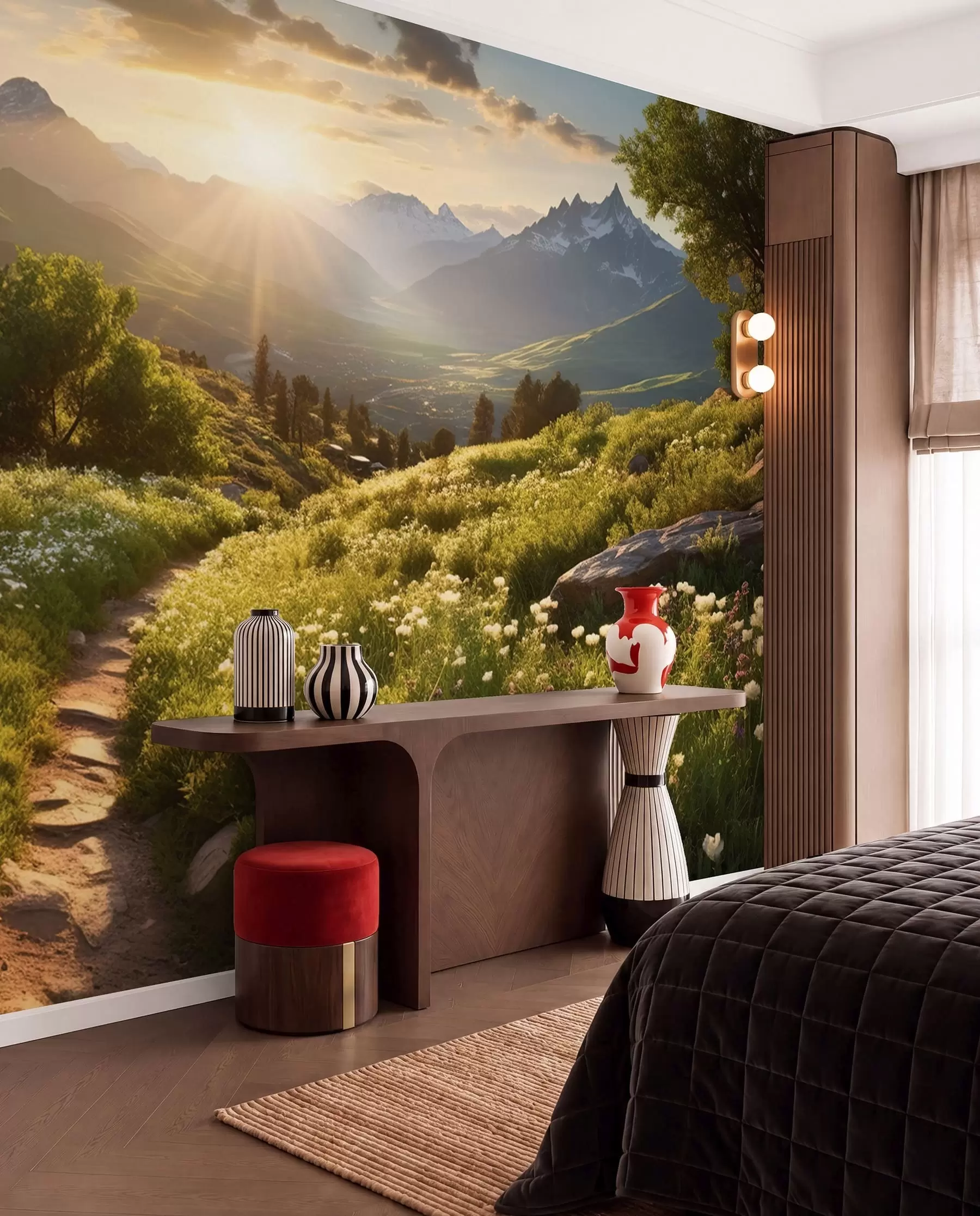 wall murals Планински пејзаж залазак сунца u96209