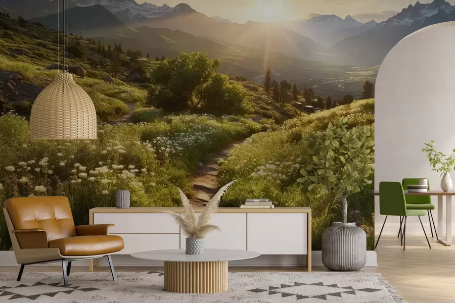 wall murals Планински пејзаж залазак сунца u96209