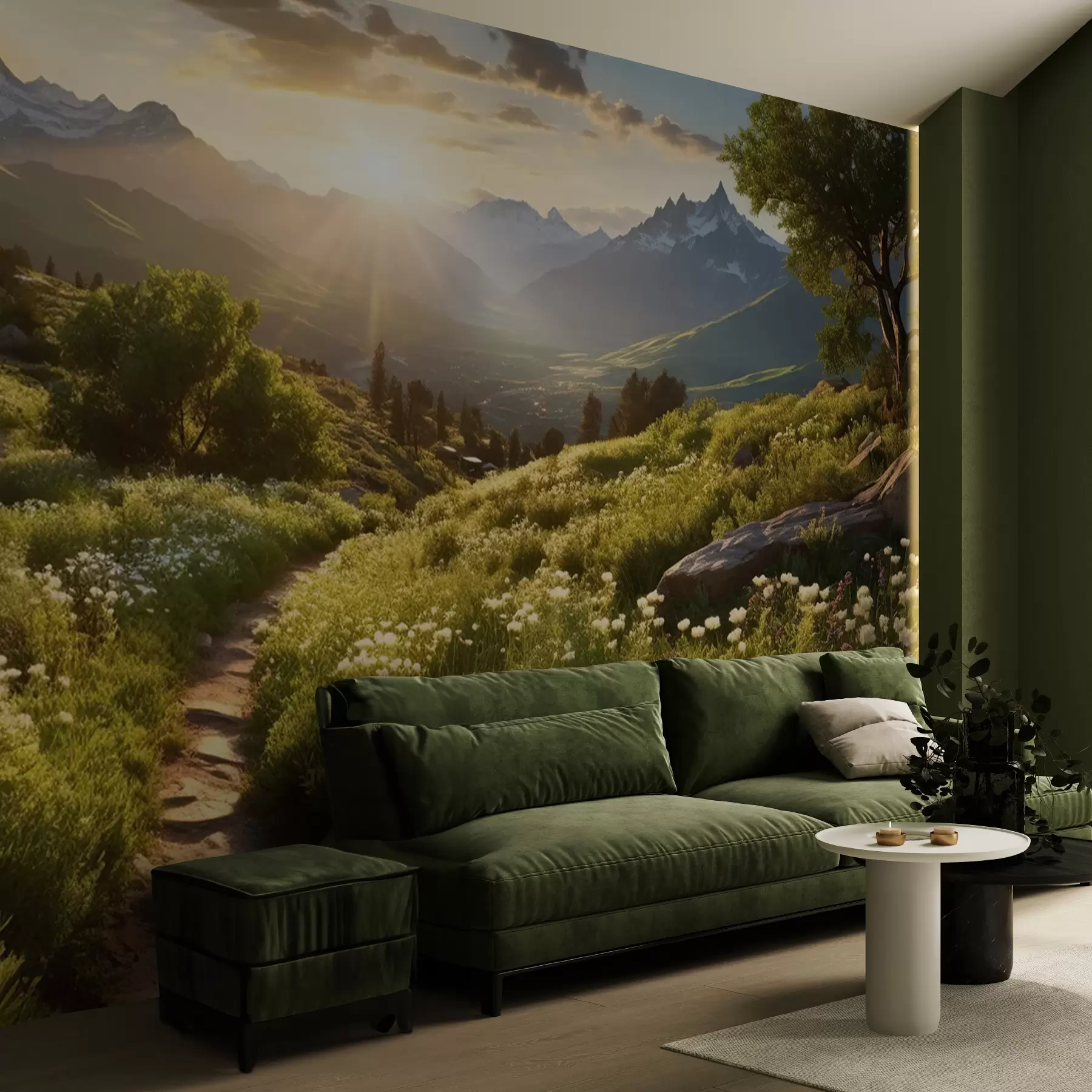 wall murals Планински пејзаж залазак сунца u96209