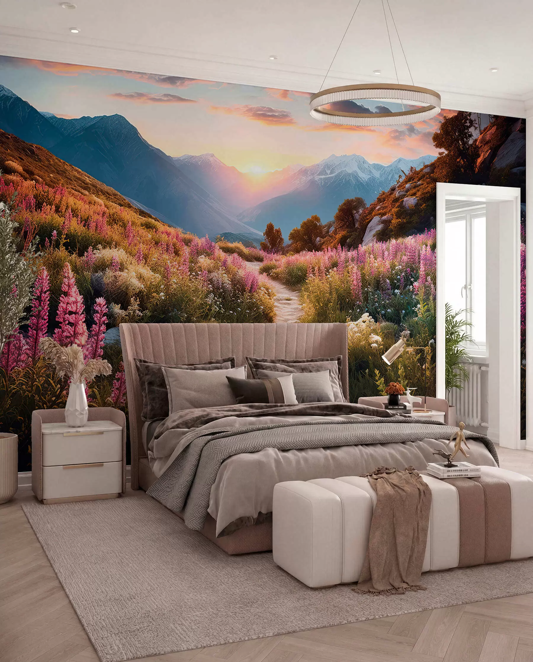 wall murals Планински пејзаж Магично цвеће u96210