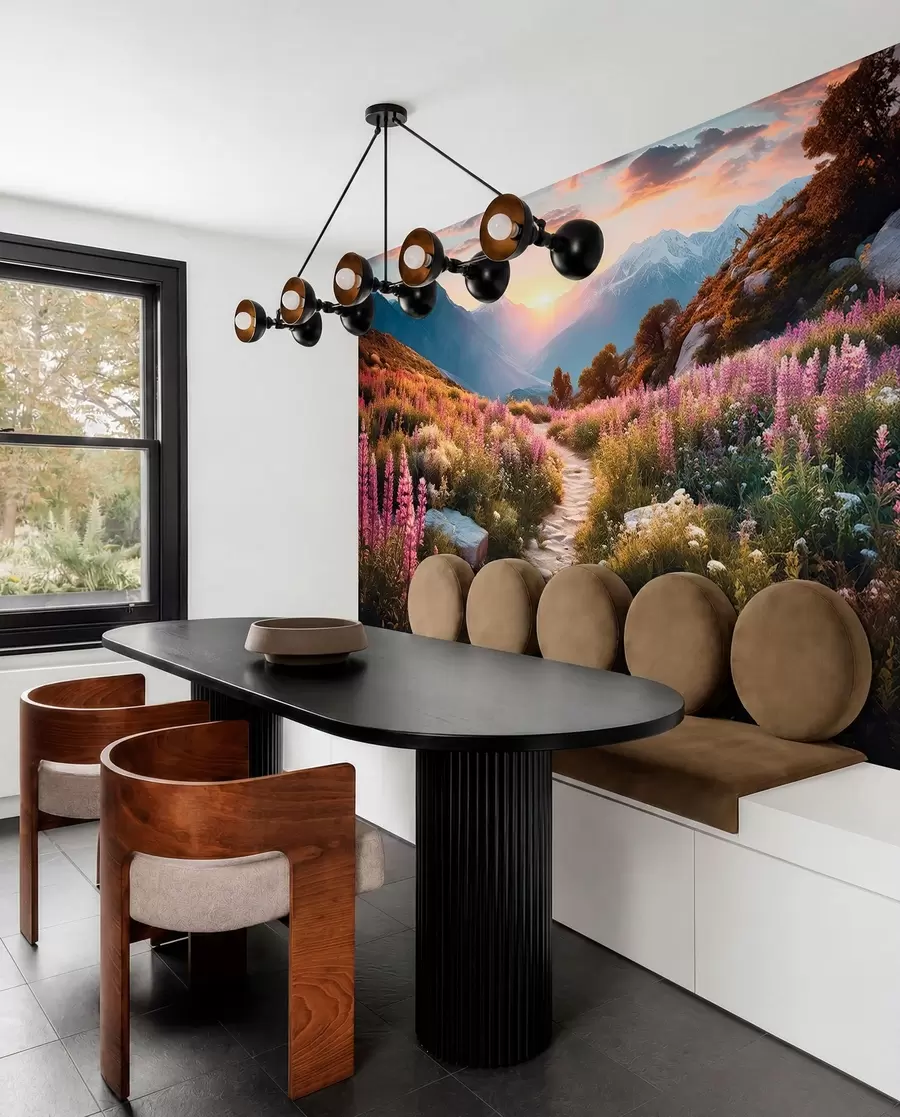 wall murals Планински пејзаж Магично цвеће u96210