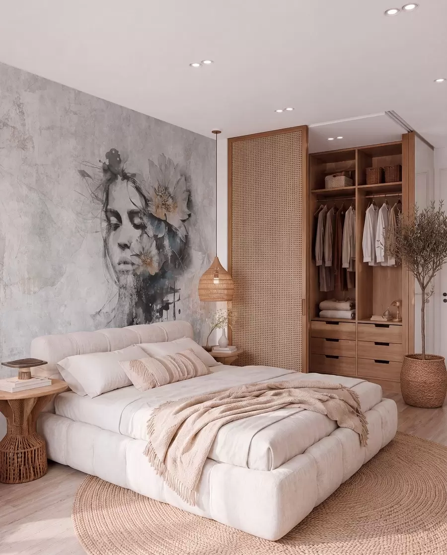 wall murals Силуета девојчице лице на бетонском зиду u96118