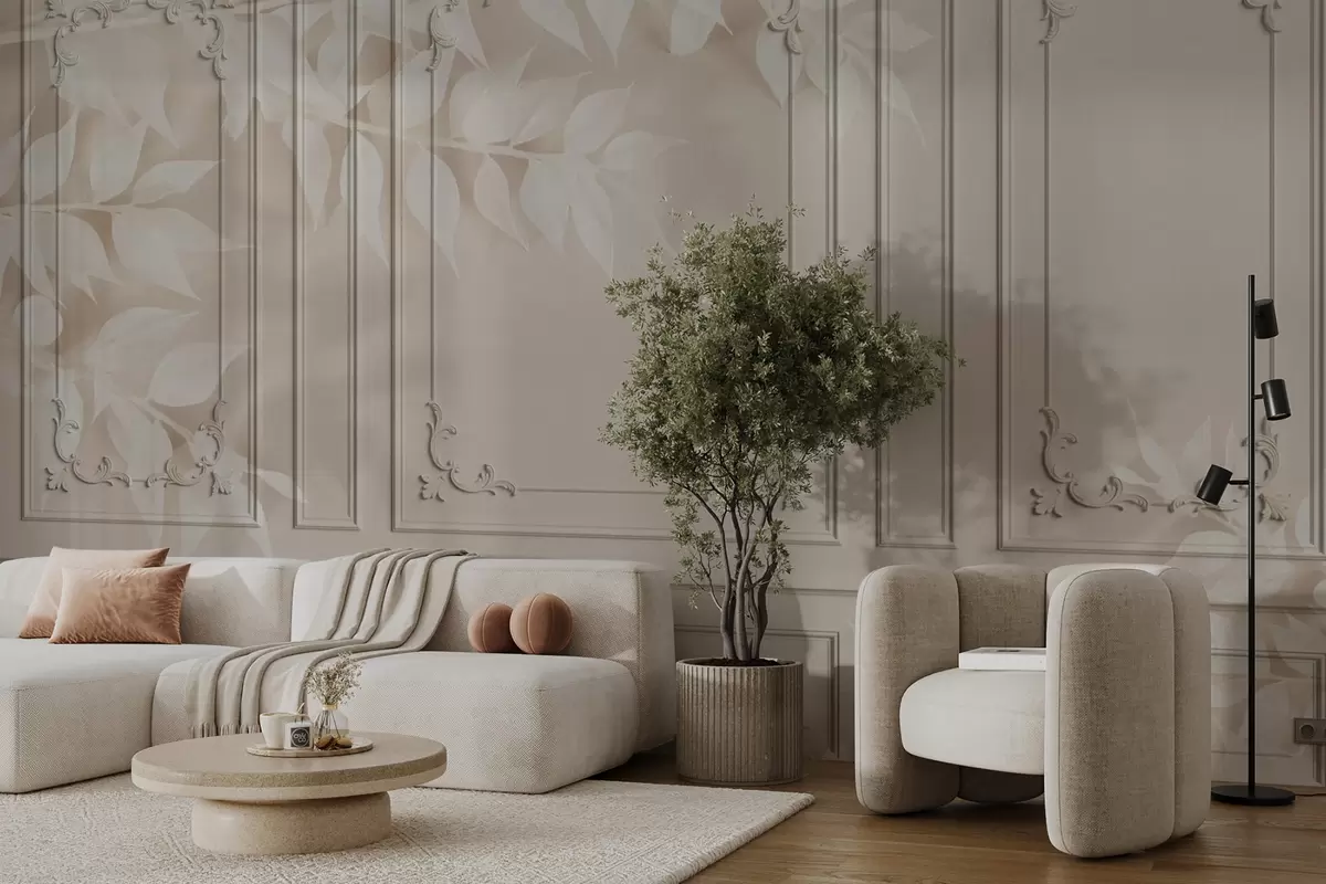 wall murals Класични енглески боисерие панели са лишћем u96165