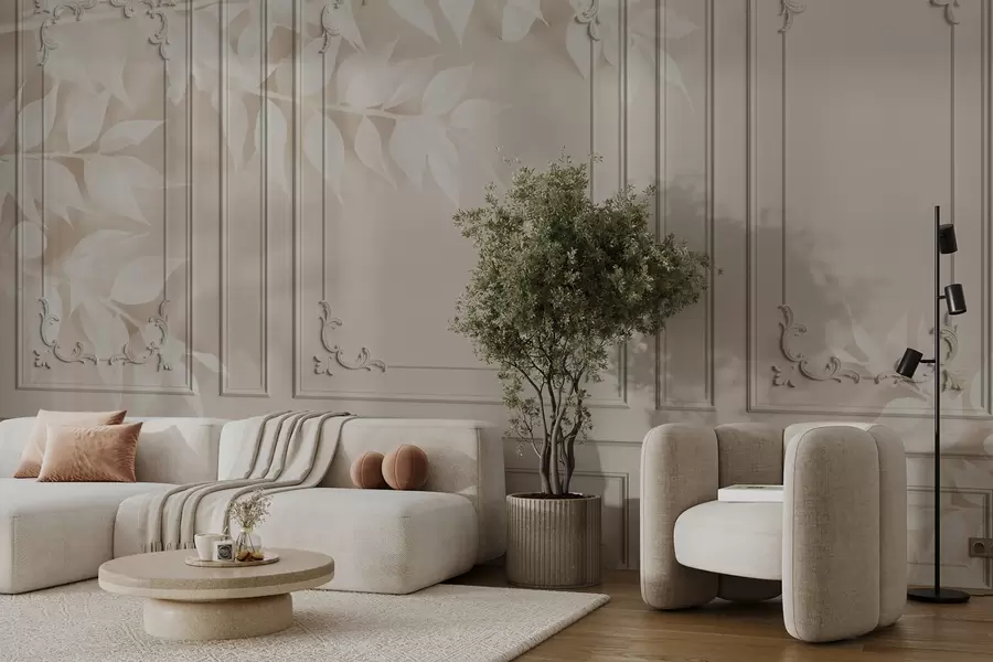 wall murals Класични енглески боисерие панели са лишћем u96165