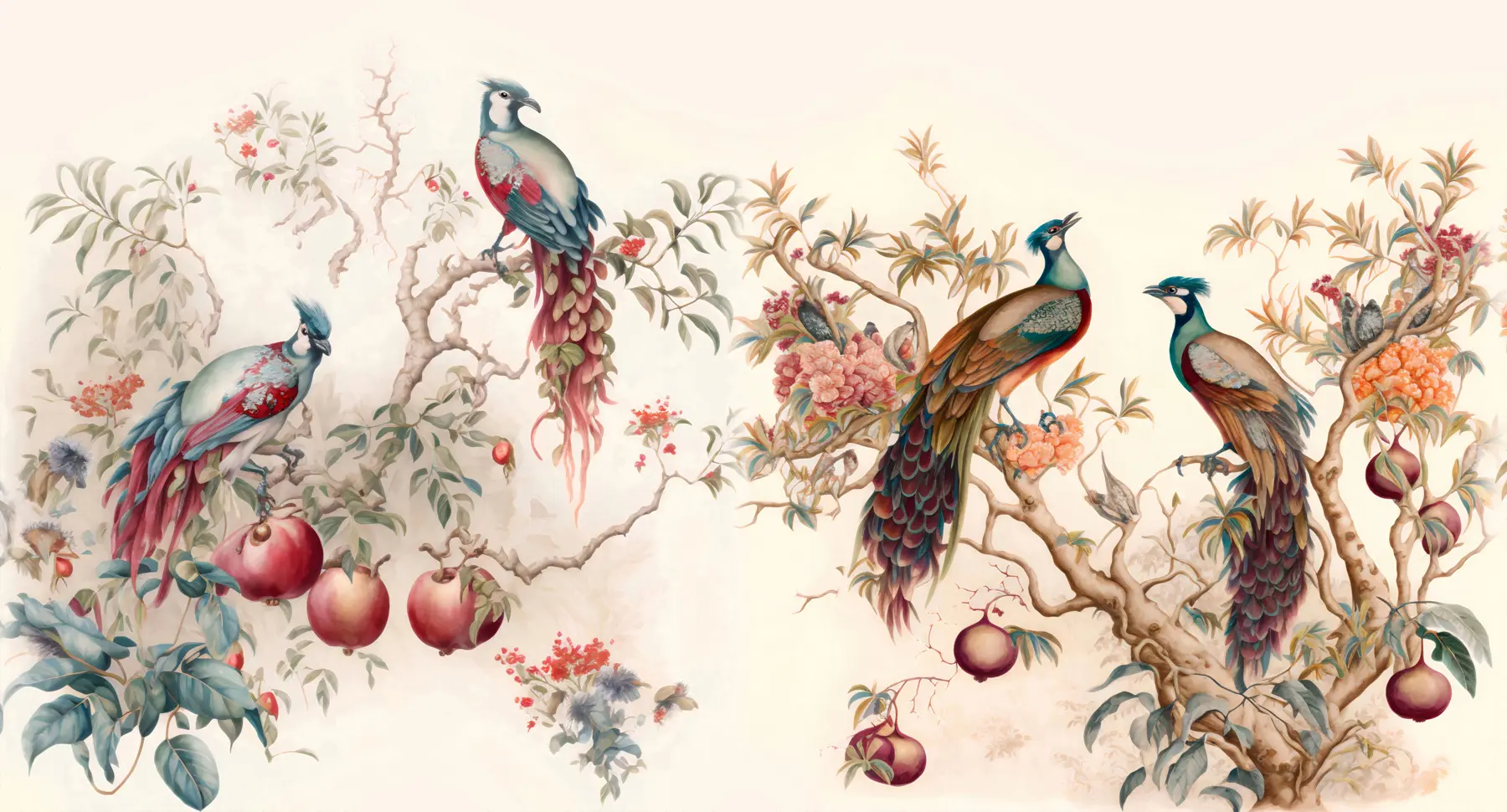 wall murals Птице на гранама шипке u95667