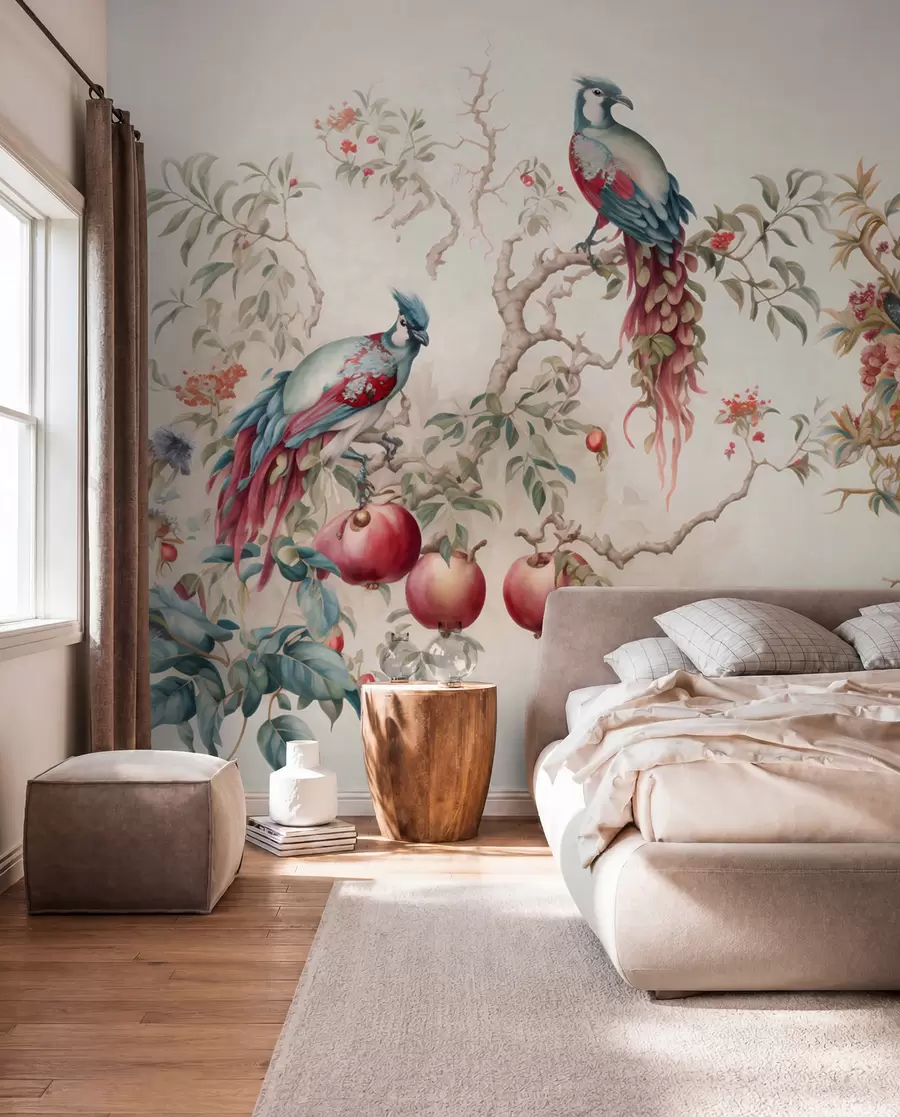 wall murals Птице на гранама шипке u95667
