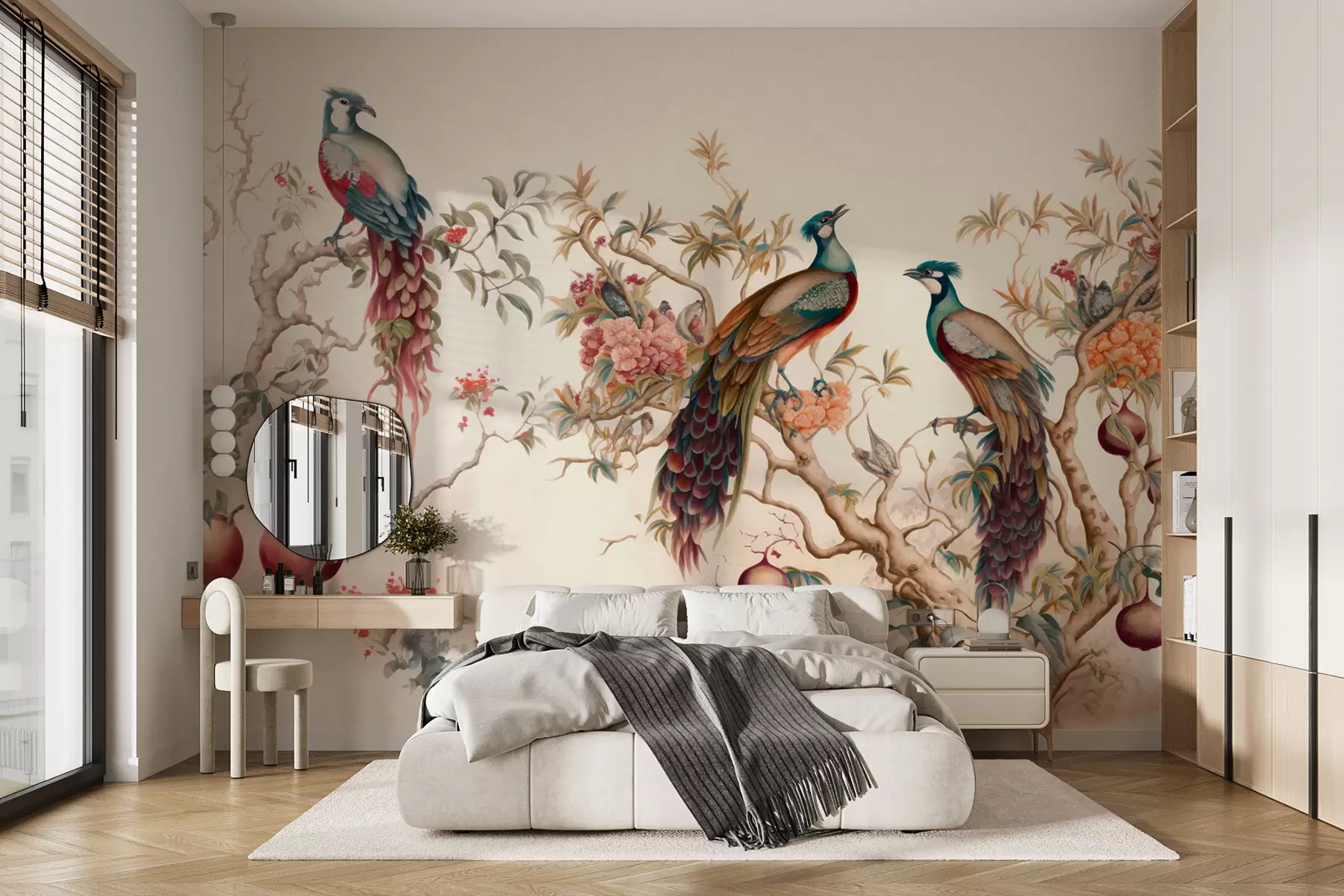 wall murals Птице на гранама шипке u95667