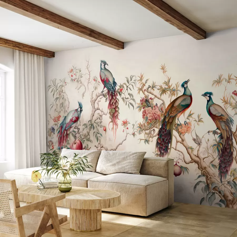 wall murals Птице на гранама шипке u95667