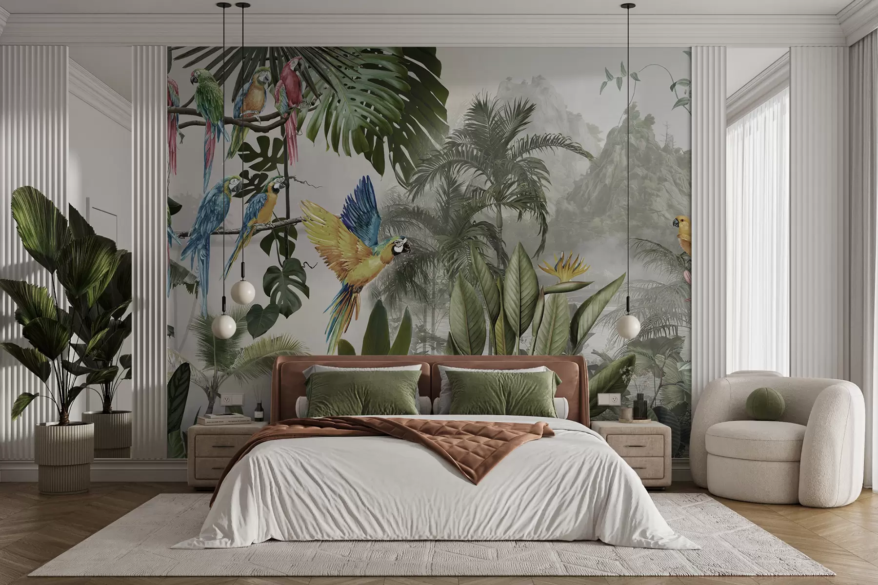 wall murals Парроти у прашуми u95693