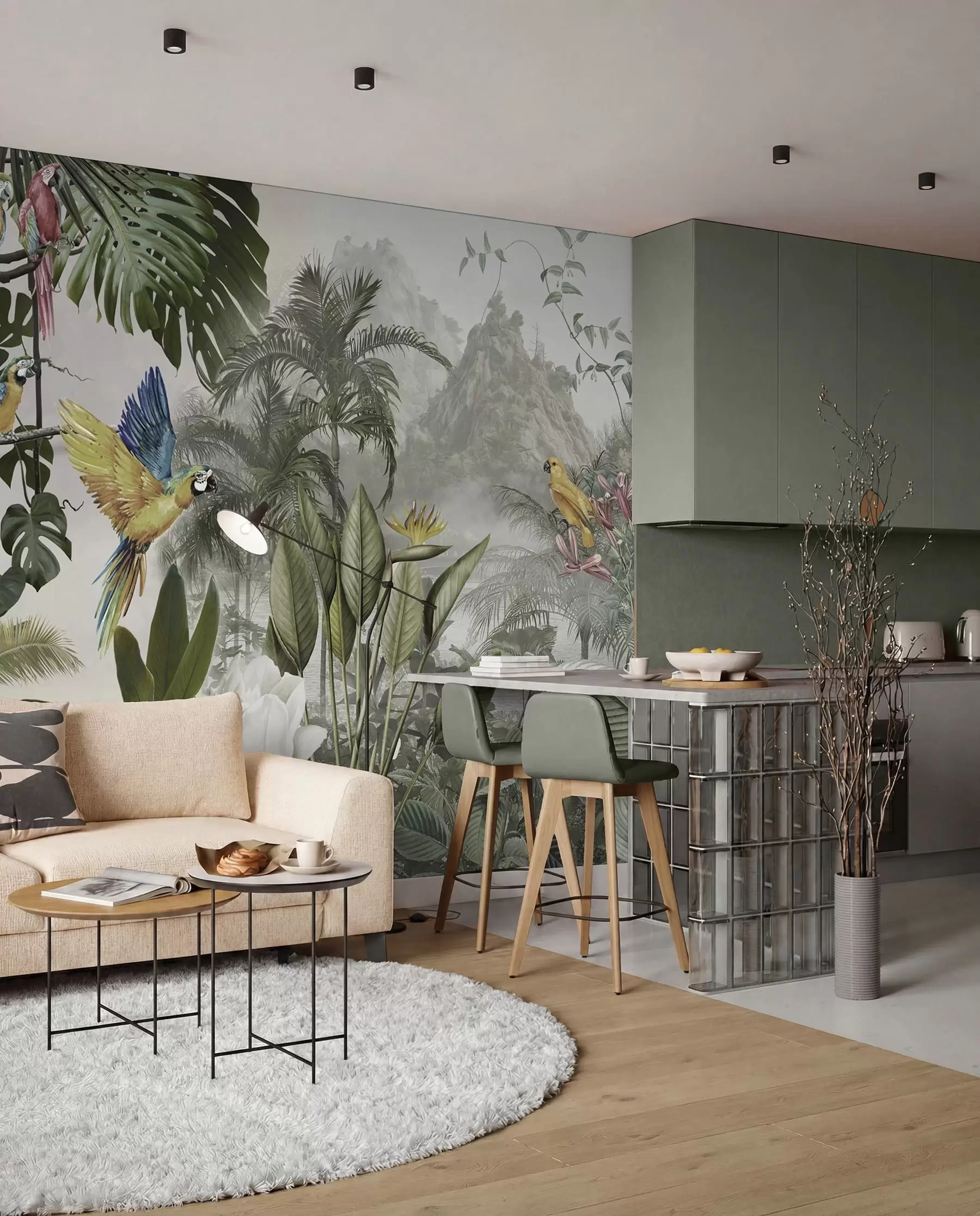 wall murals Парроти у прашуми u95693