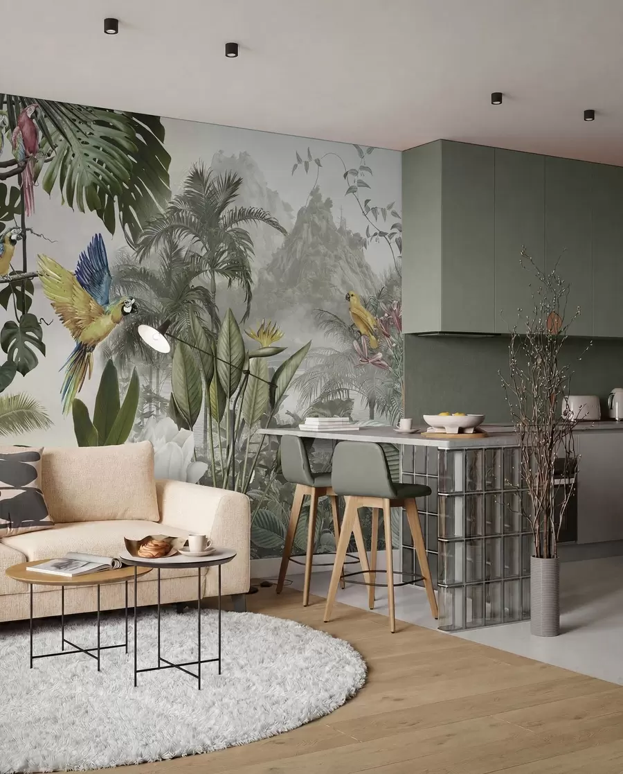 wall murals Парроти у прашуми u95693