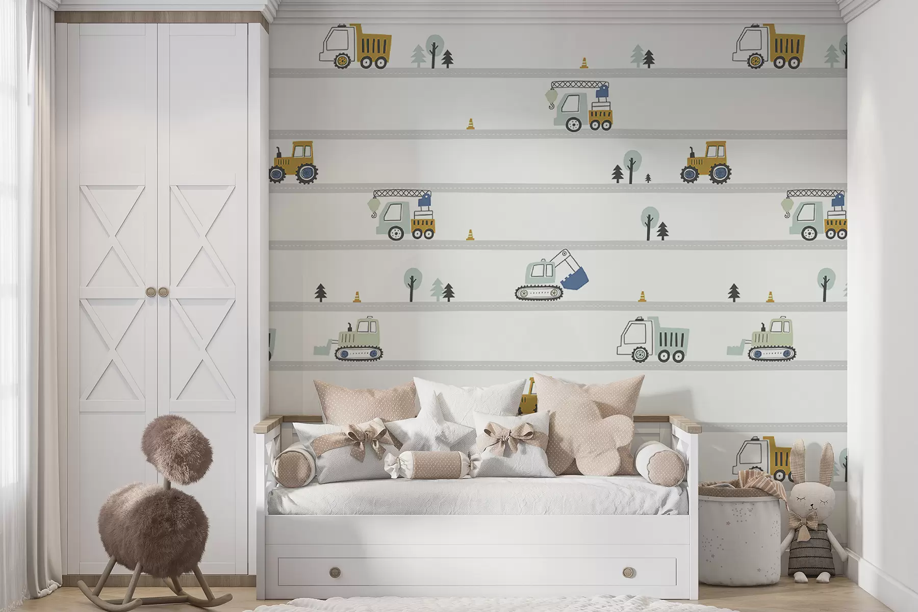 wall murals Камион, тегљач, Теретна дизалица, булдожер, багер u96465