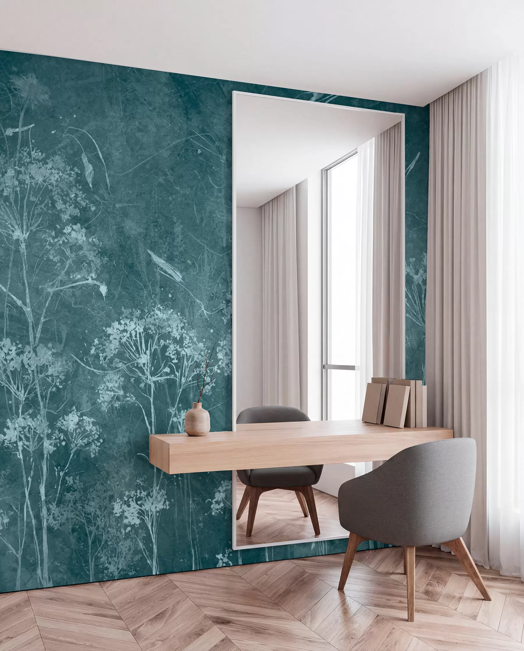 wall murals Дивље цвеће у грунге стилу u96551