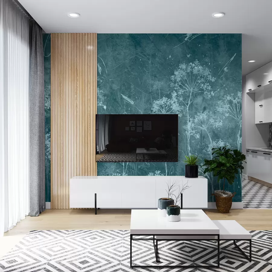 wall murals Дивље цвеће у грунге стилу u96551