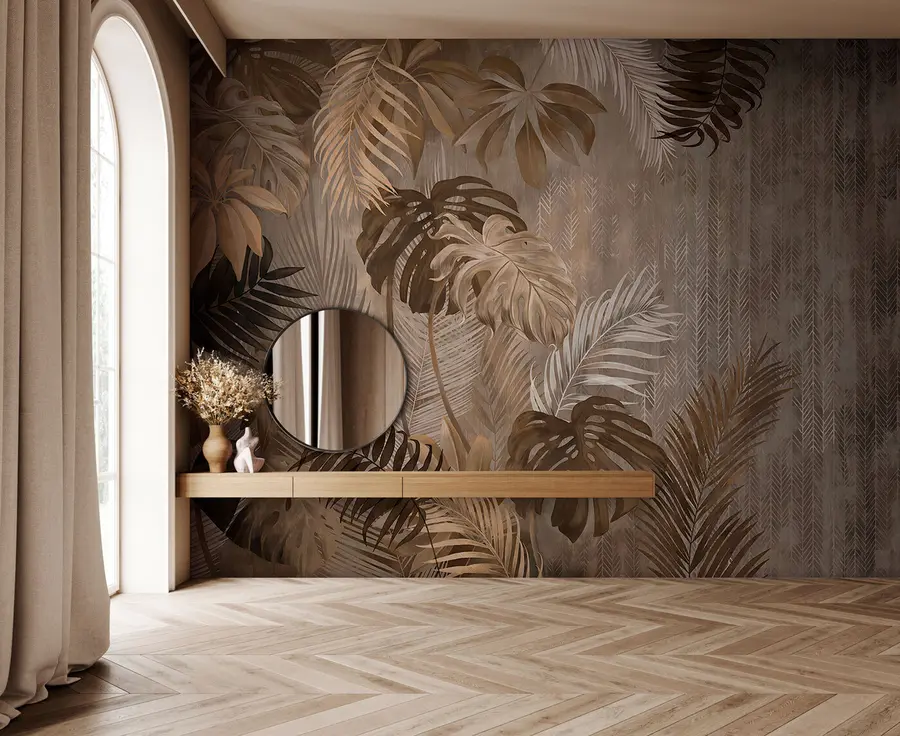 wall murals Тропски листови у стилу Грунге u97012
