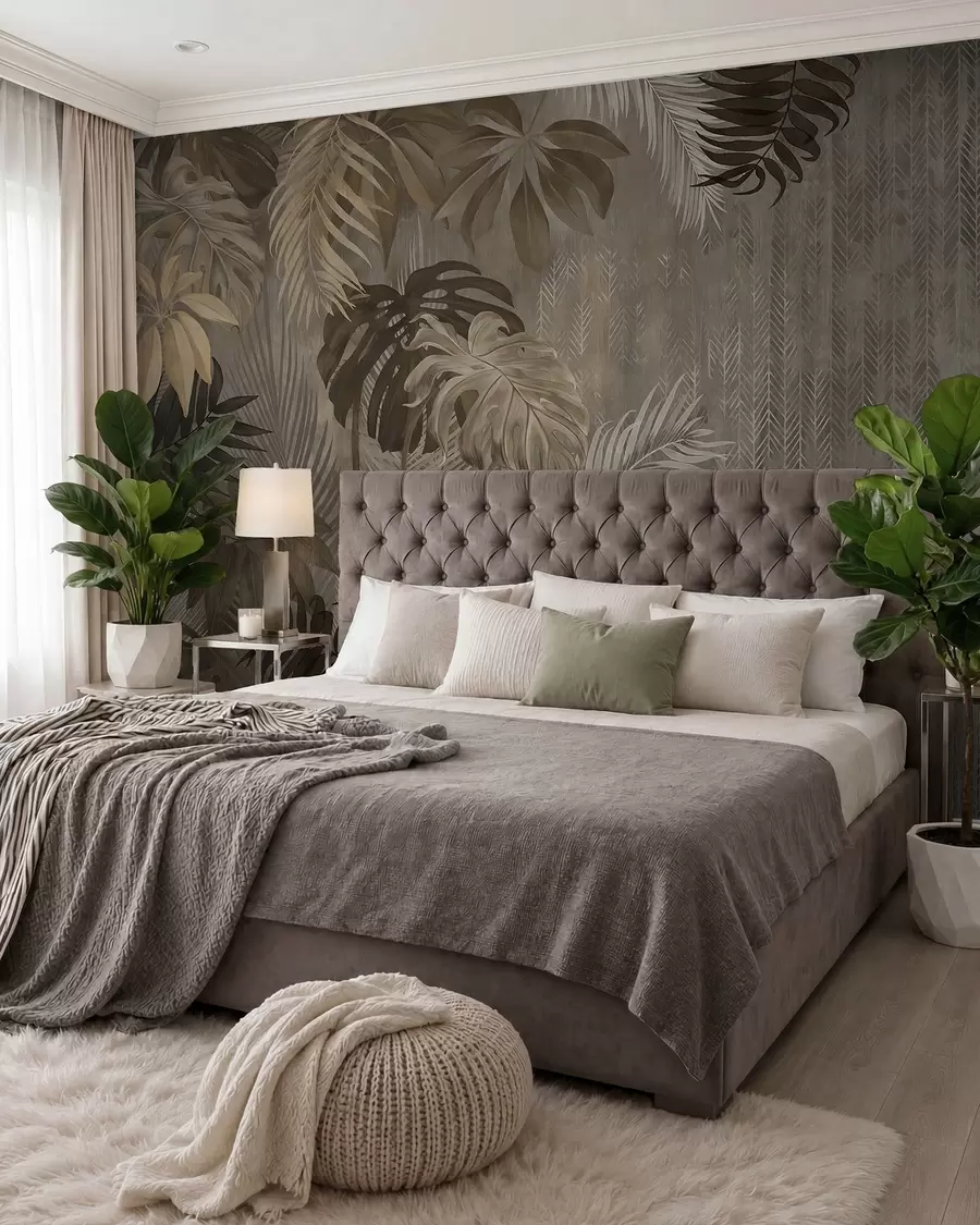 wall murals Тропски листови у стилу Грунге u97012