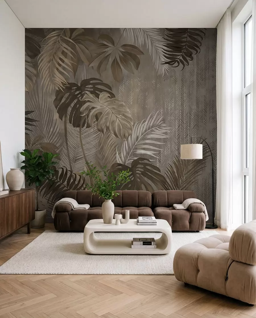 wall murals Тропски листови у стилу Грунге u97012