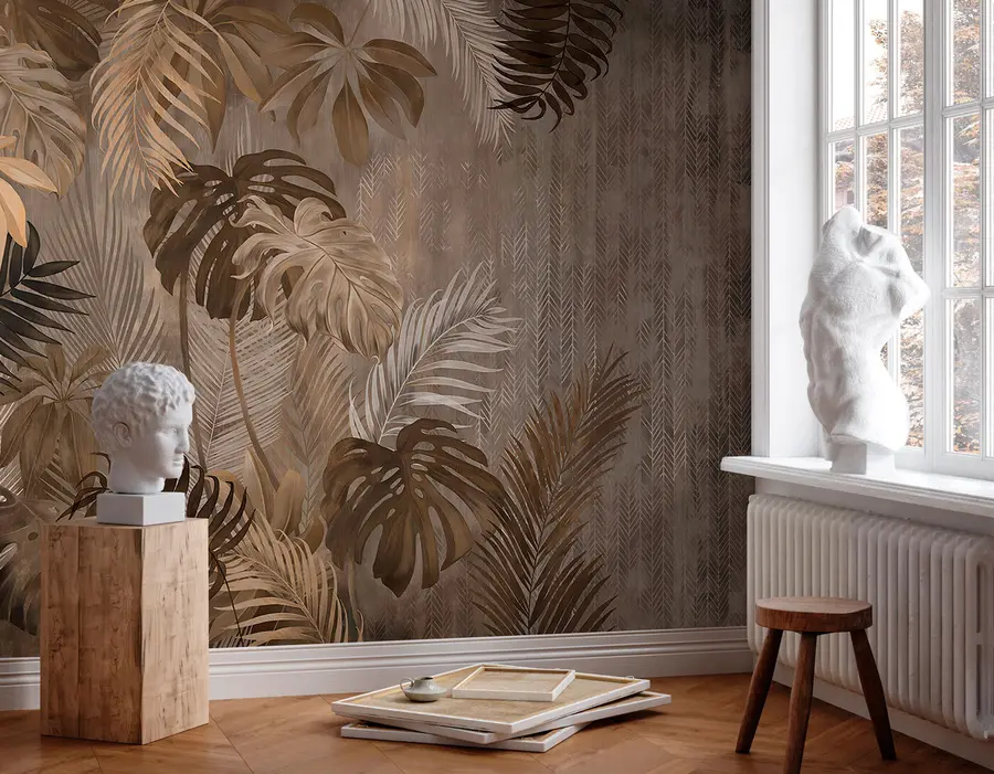 wall murals Тропски листови у стилу Грунге u97012
