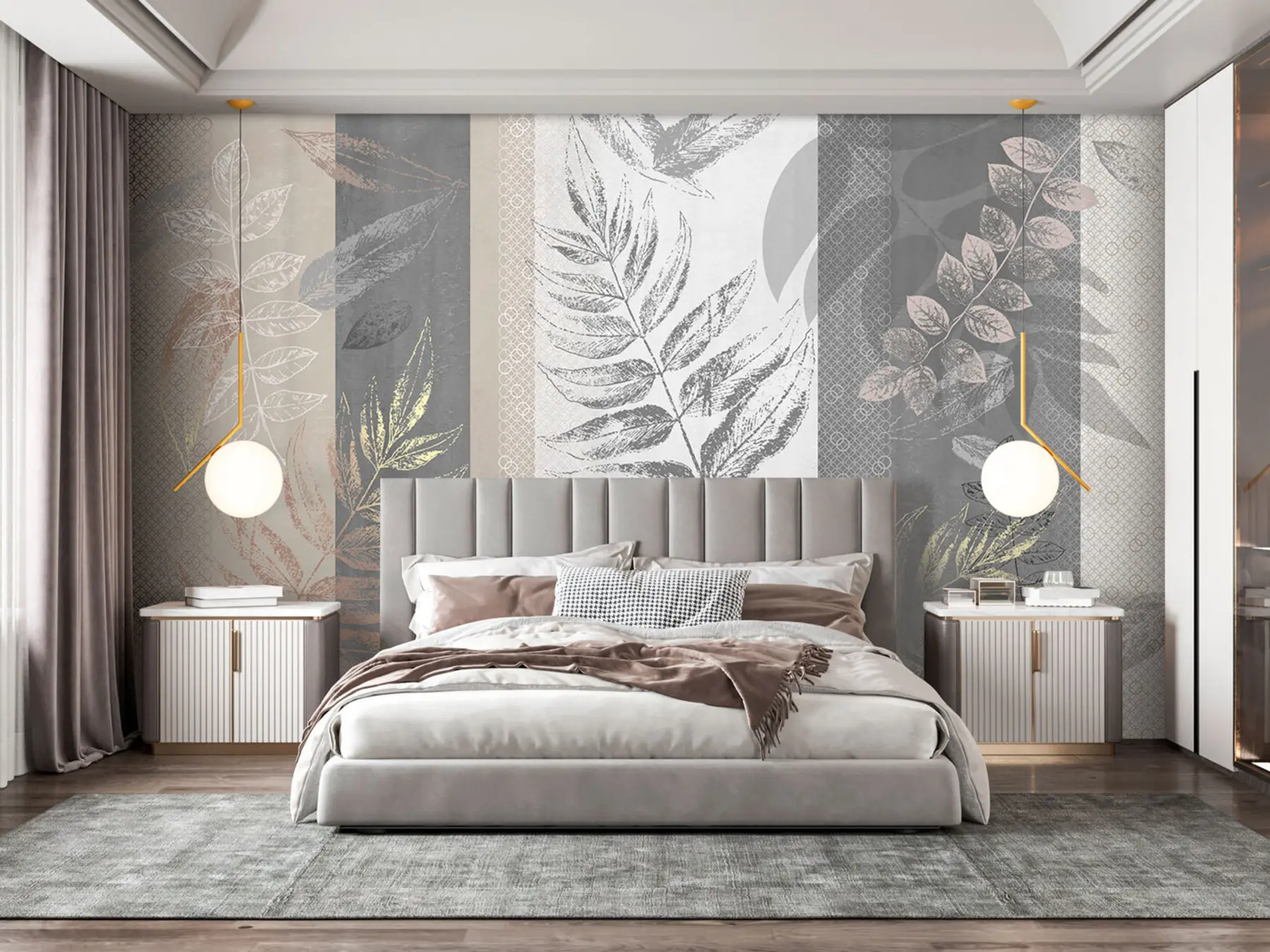 wall murals Цветни узорак на позадини пруга u97025