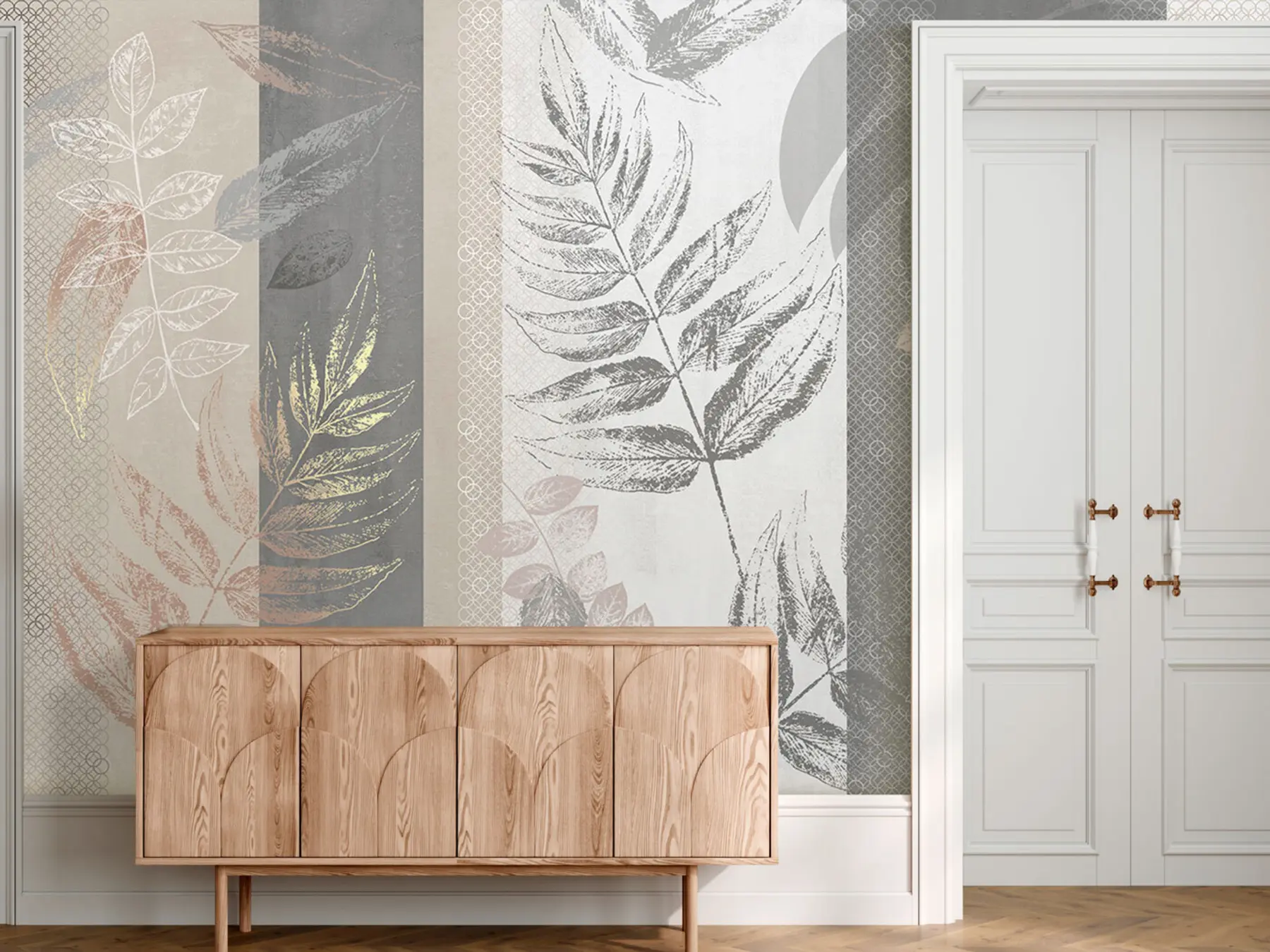 wall murals Цветни узорак на позадини пруга u97025