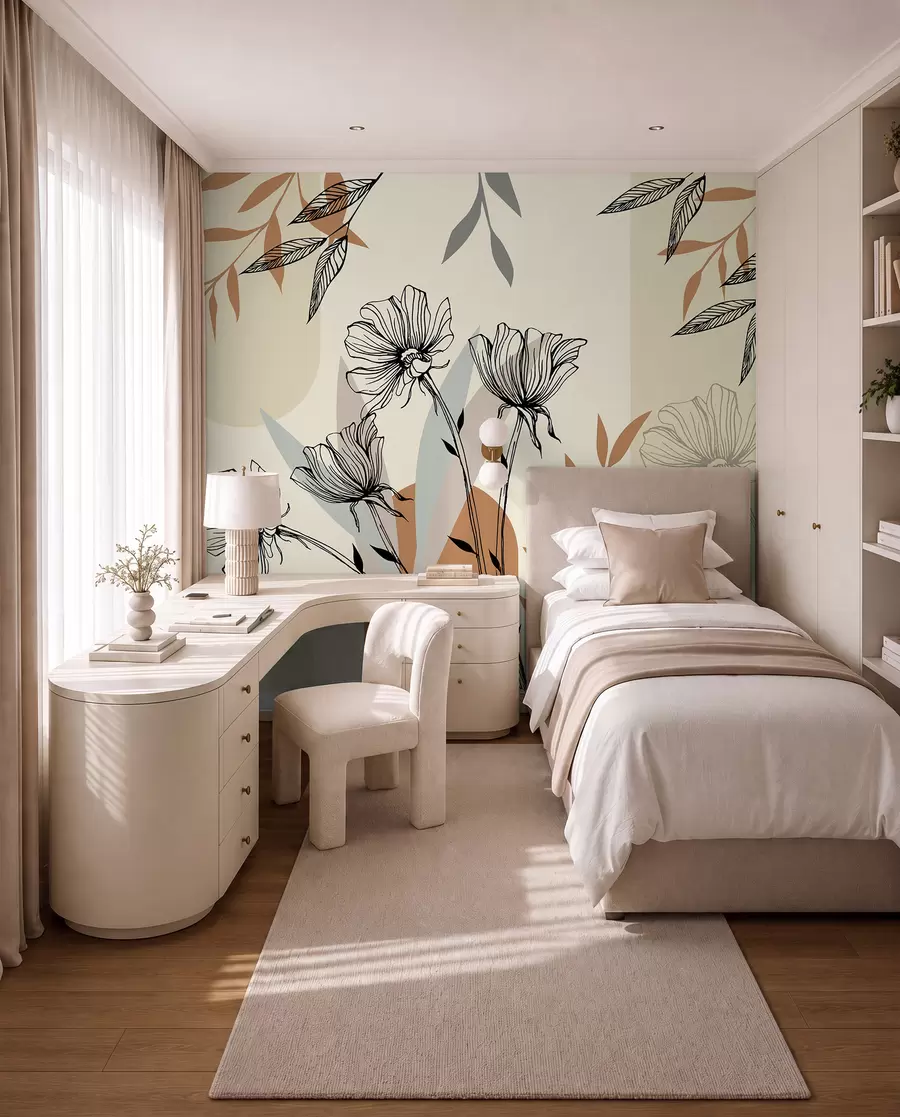 wall murals Популарне потезе у Бохо стилу са цвећем u97028