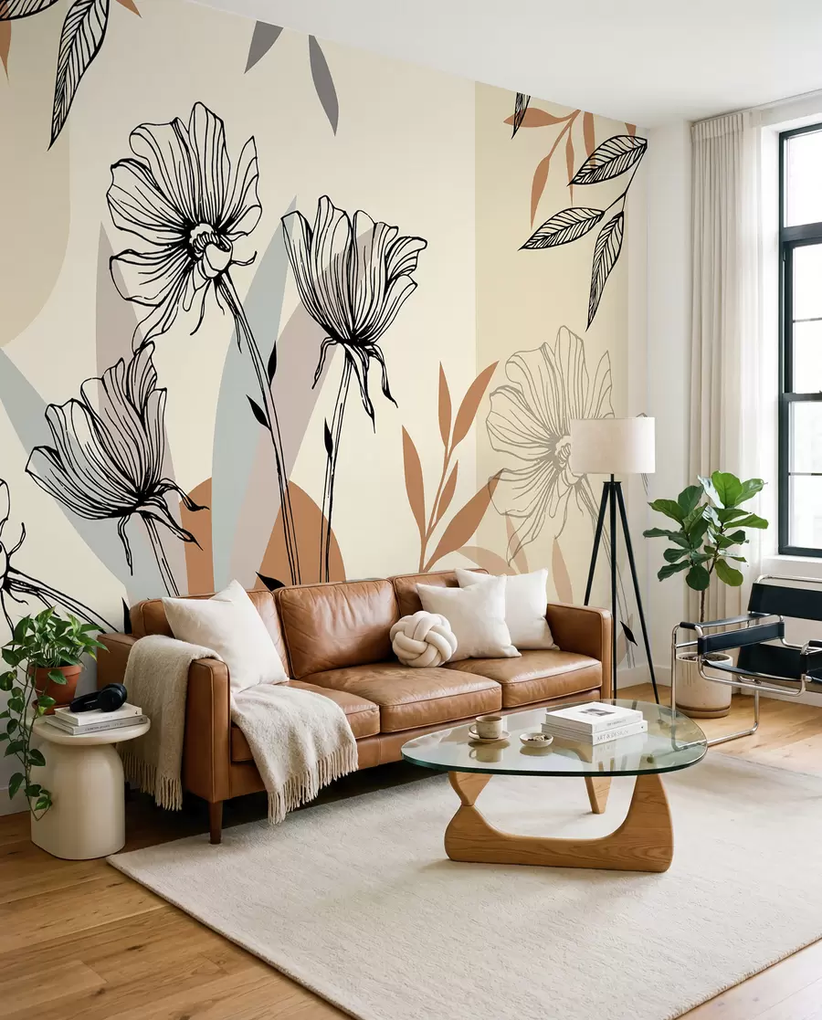 wall murals Популарне потезе у Бохо стилу са цвећем u97028