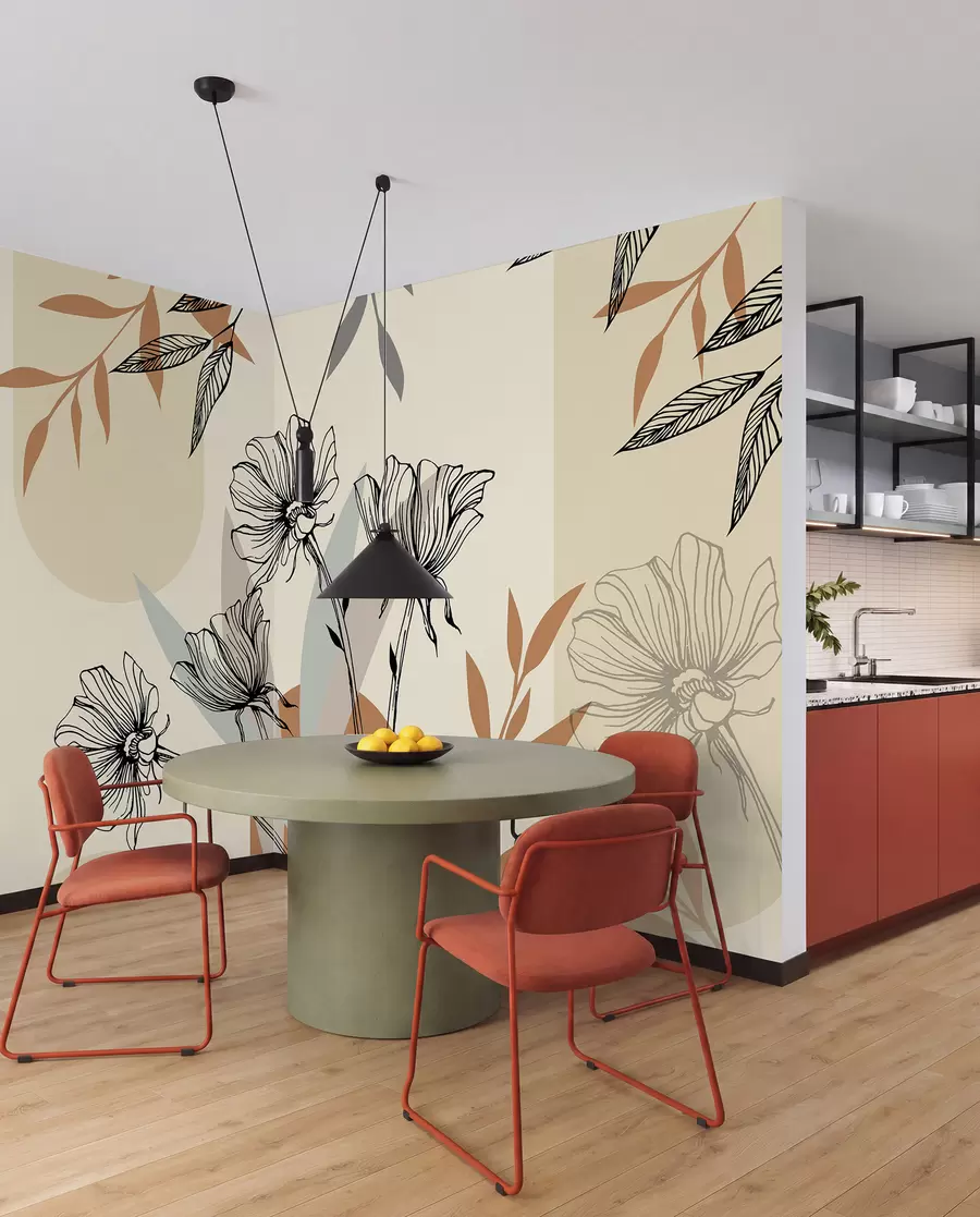 wall murals Популарне потезе у Бохо стилу са цвећем u97028